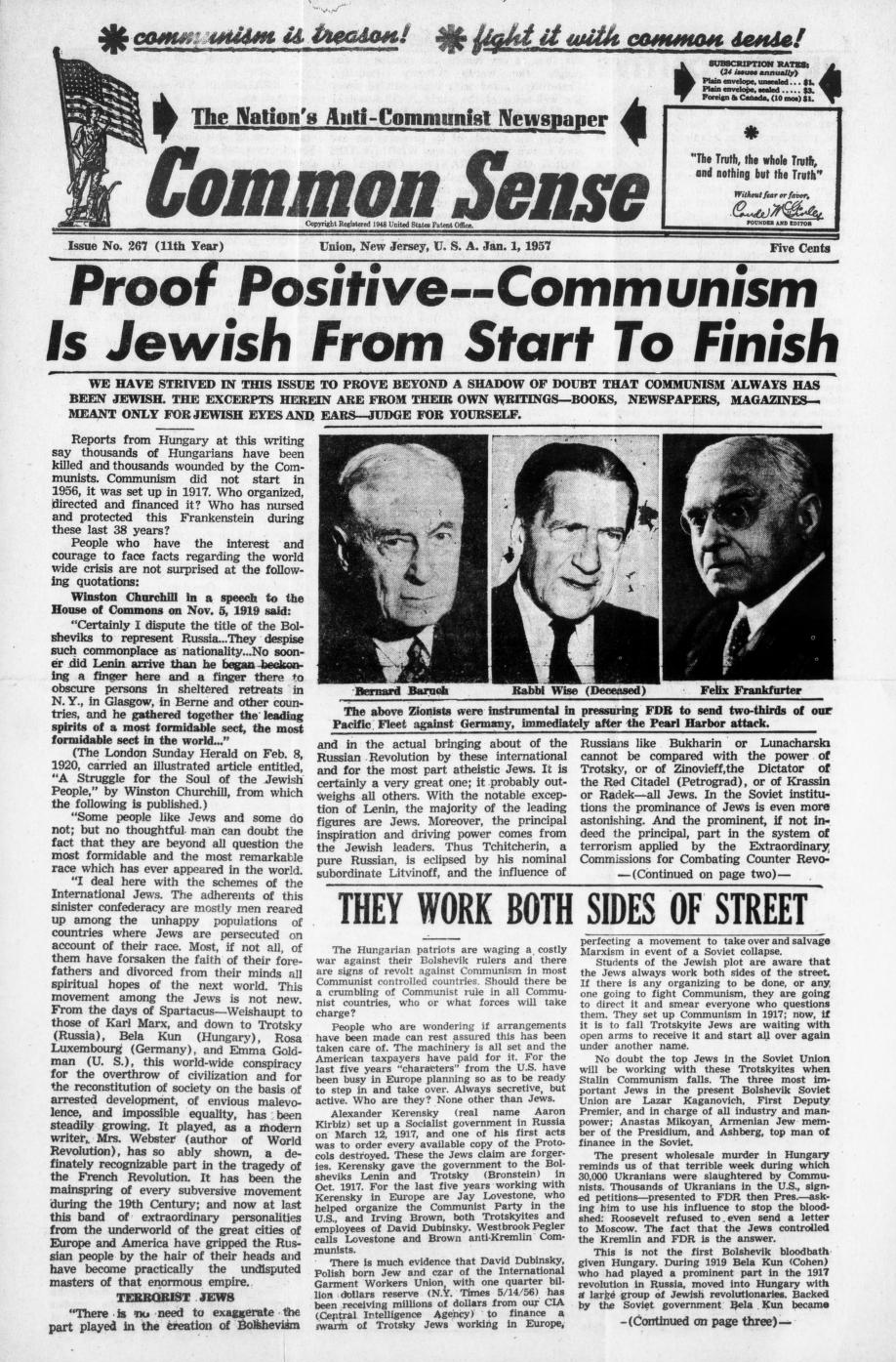 Common Sense, no. 267, January 1, 1957, p. 1