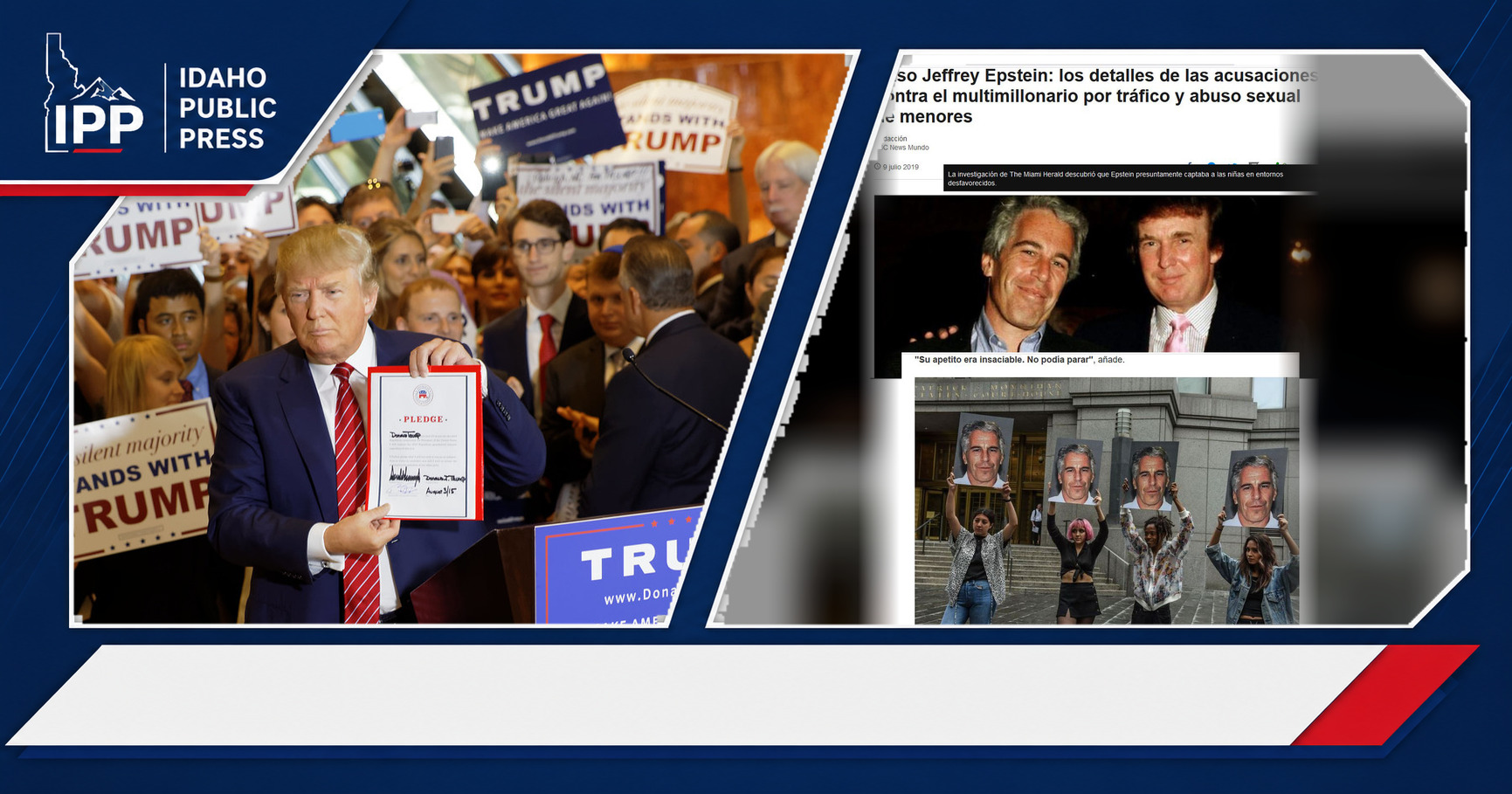 Donald Trump and Jeffrey Epstein featured editorial graphic