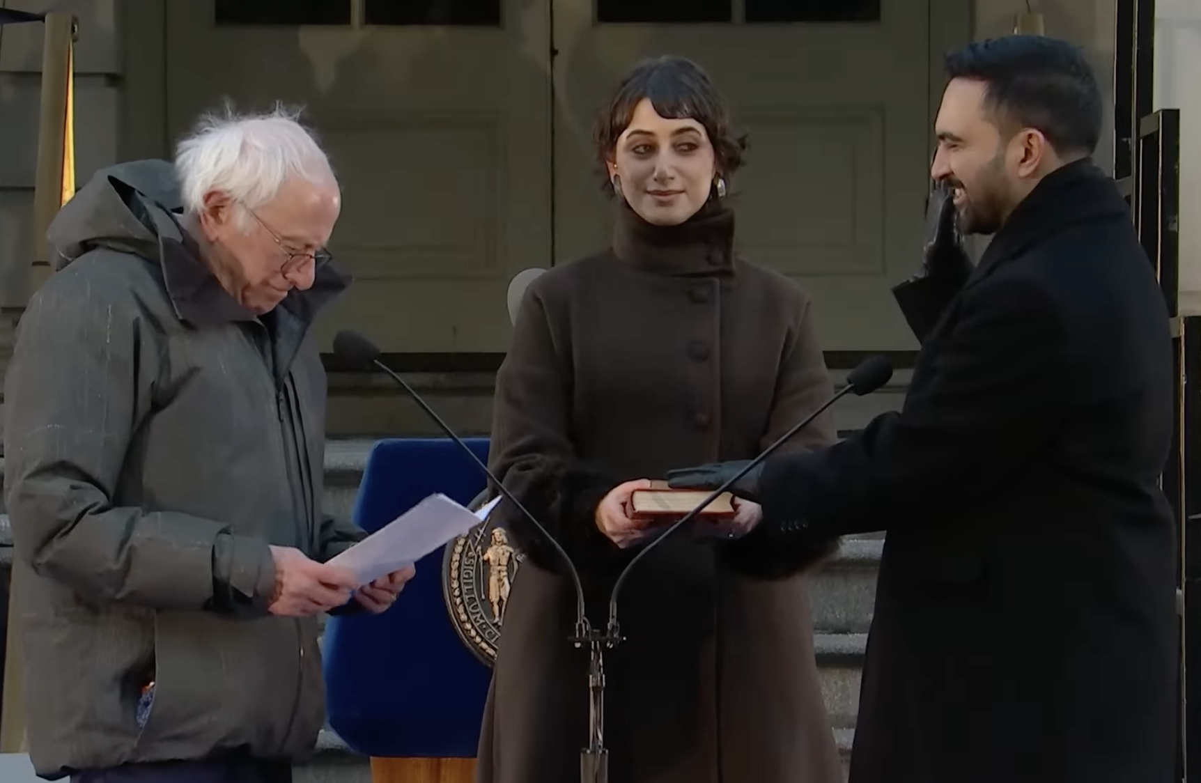 Zohran Mamdani swearing in, 2026