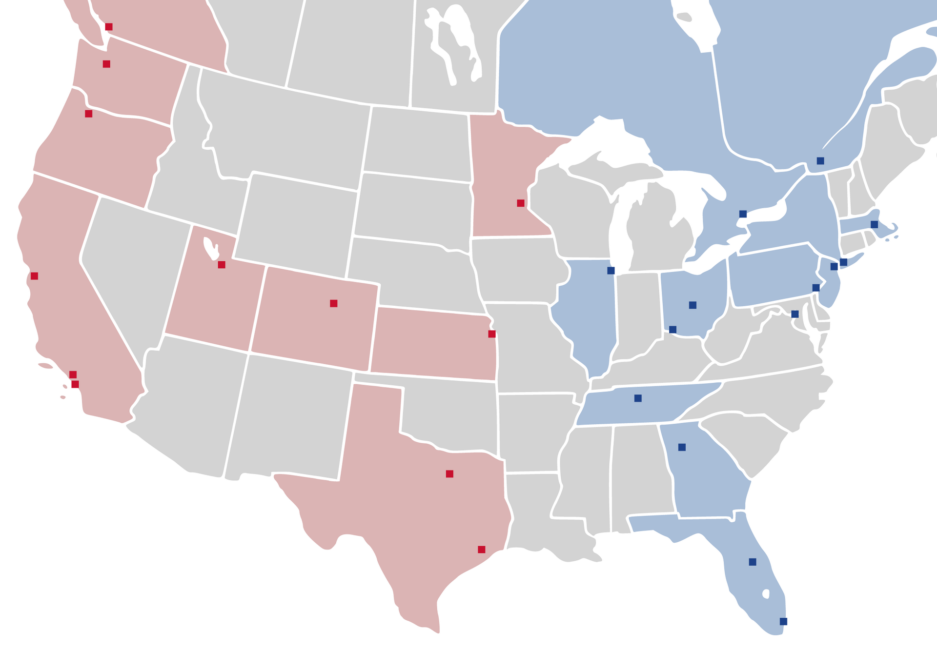 Major League Soccer club locations 2020