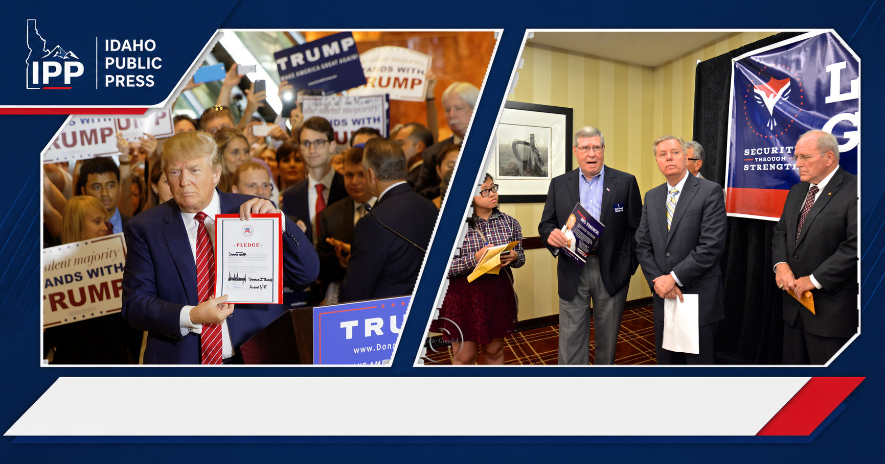 Donald Trump and Lindsey Graham featured editorial graphic