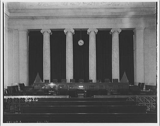 Courtroom in U.S. Supreme Court from rear