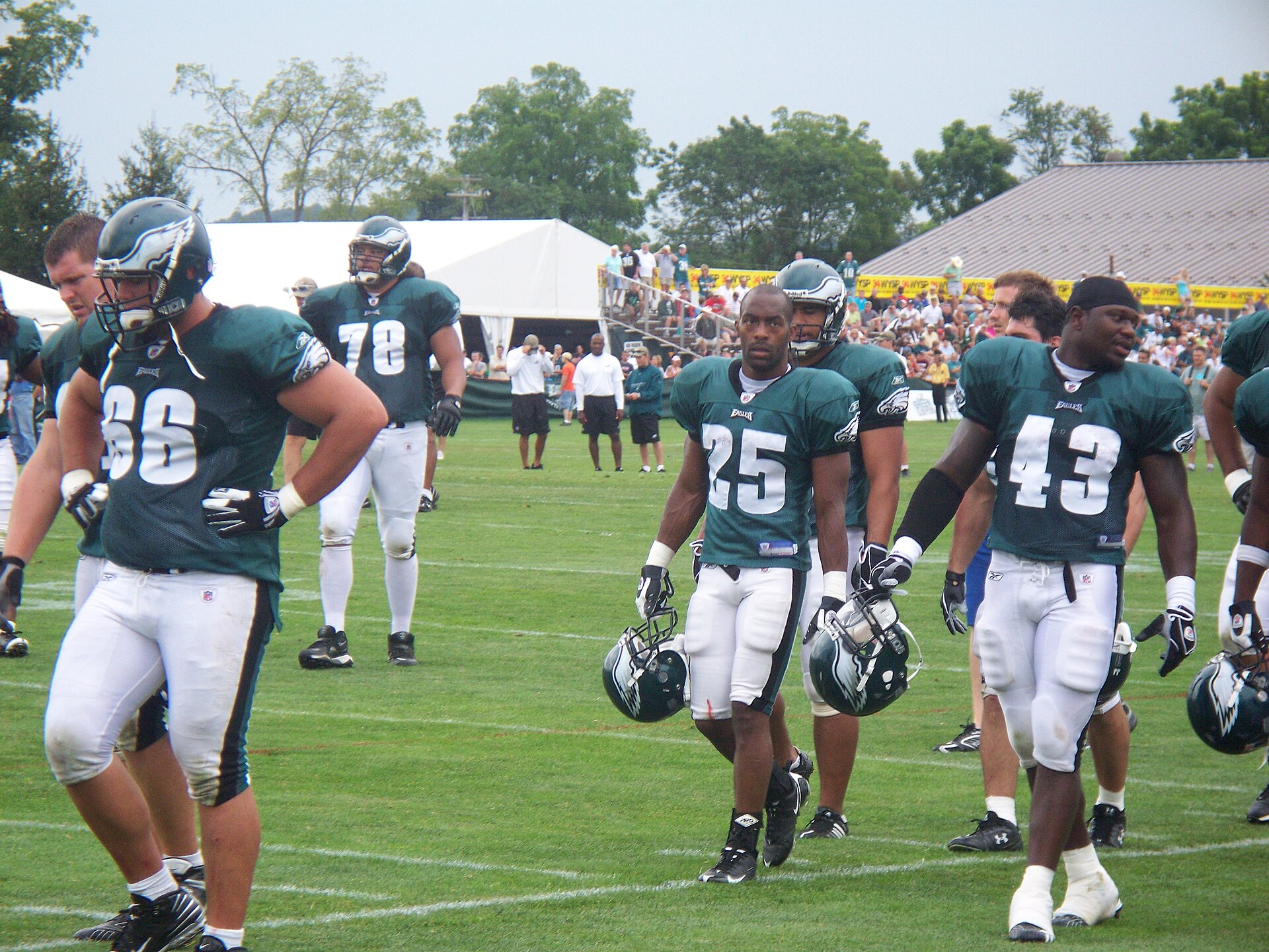 Philadelphia Eagles offensive linemen at 2009 training camp