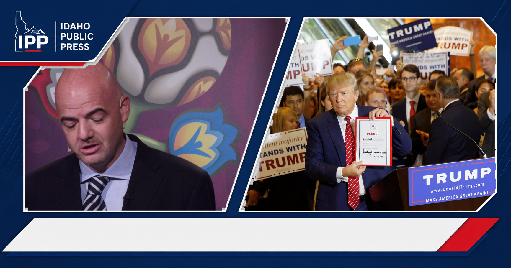 Gianni Infantino and Donald Trump featured editorial graphic
