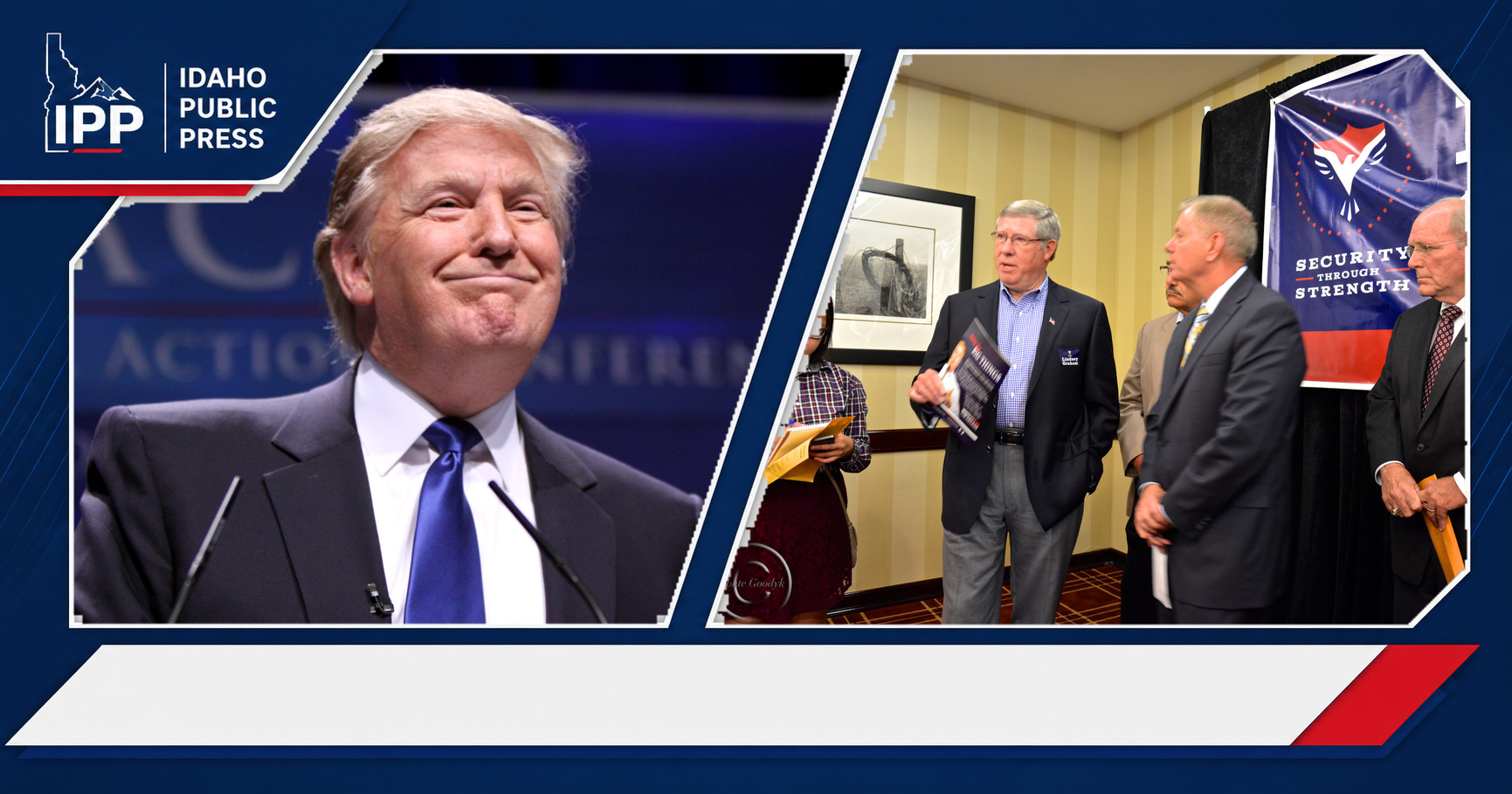 Donald Trump and Lindsey Graham featured editorial graphic