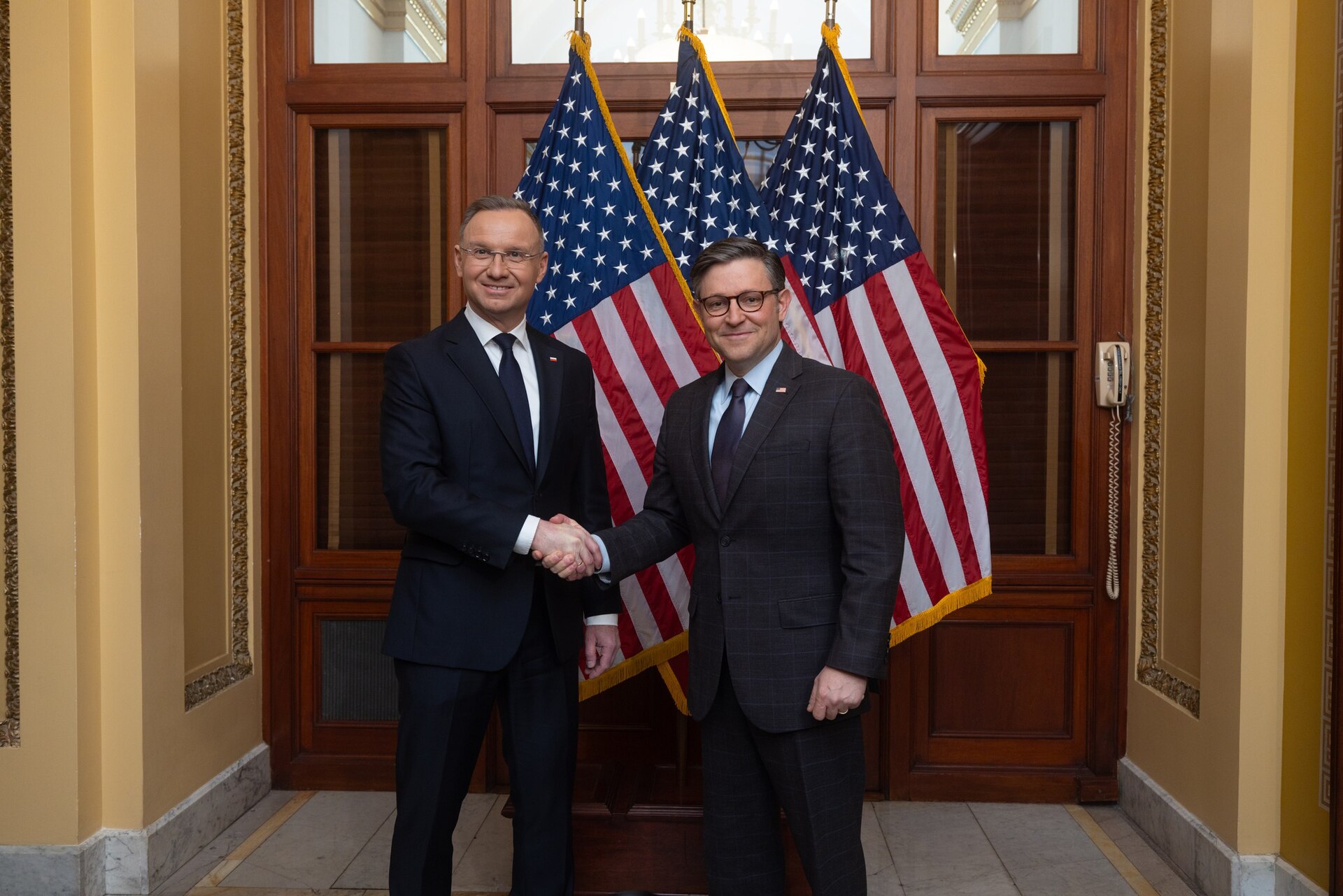 Andrzej Duda and Mike Johnson, 2024