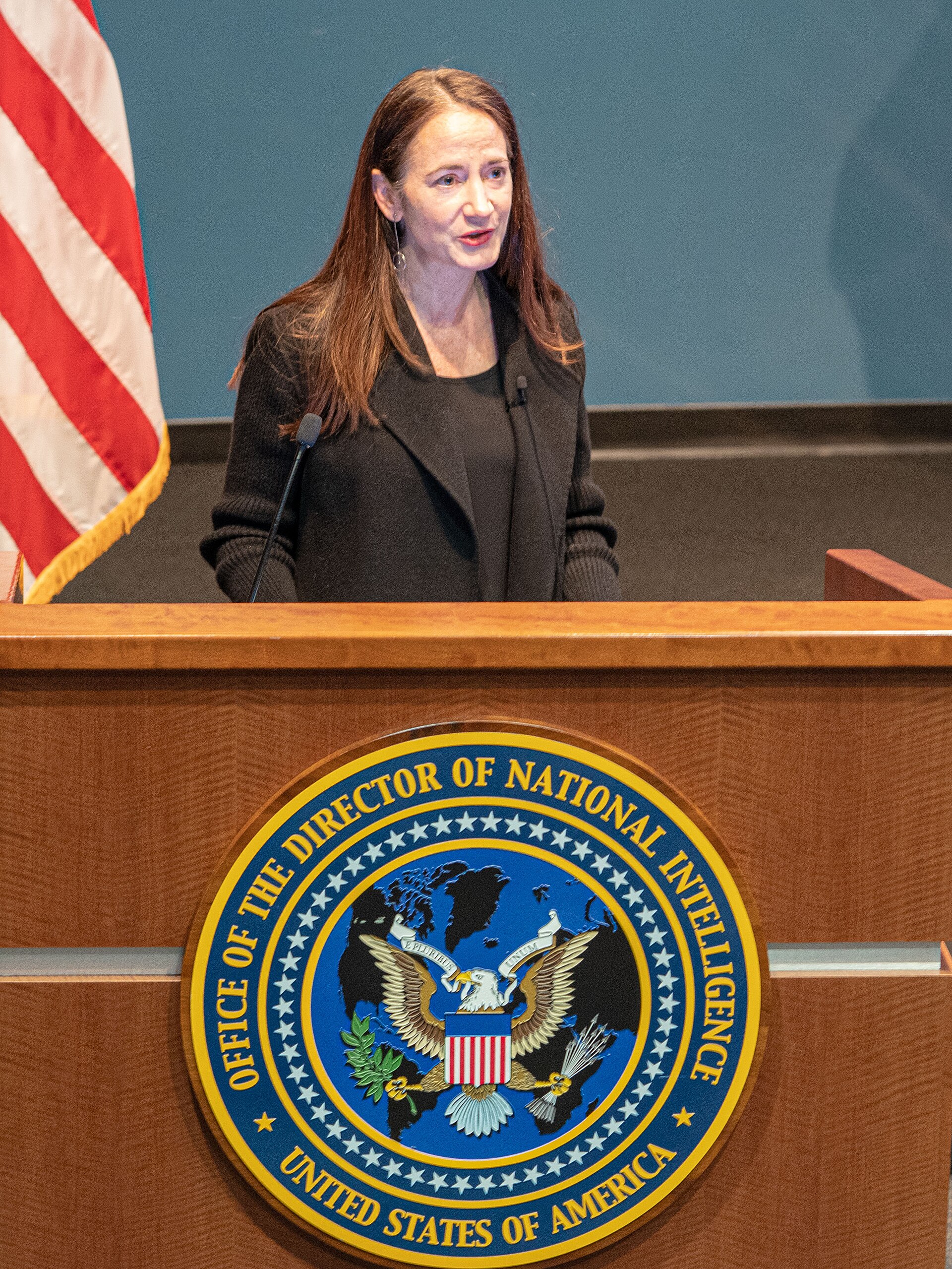 Avril Haines speaks at the Office of the Director of National Intelligence in McLean, Virginia on July 18, 2022 (52224623577) (cropped)