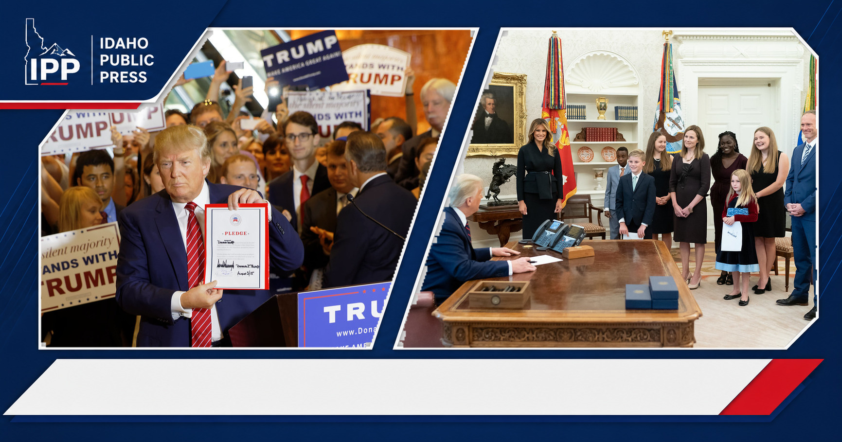 Donald Trump and Amy Coney Barrett featured editorial graphic