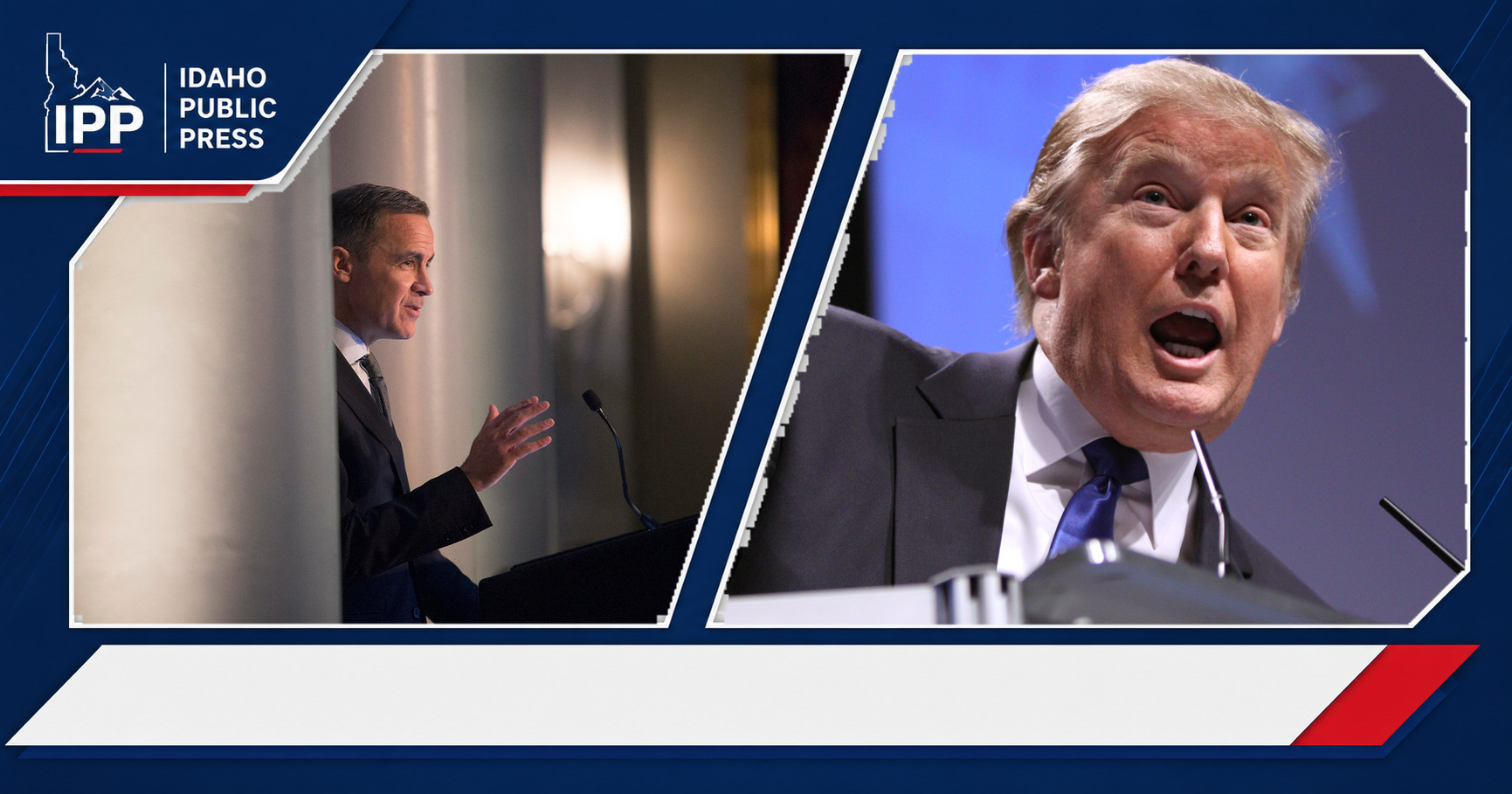Mark Carney and Donald Trump featured editorial graphic