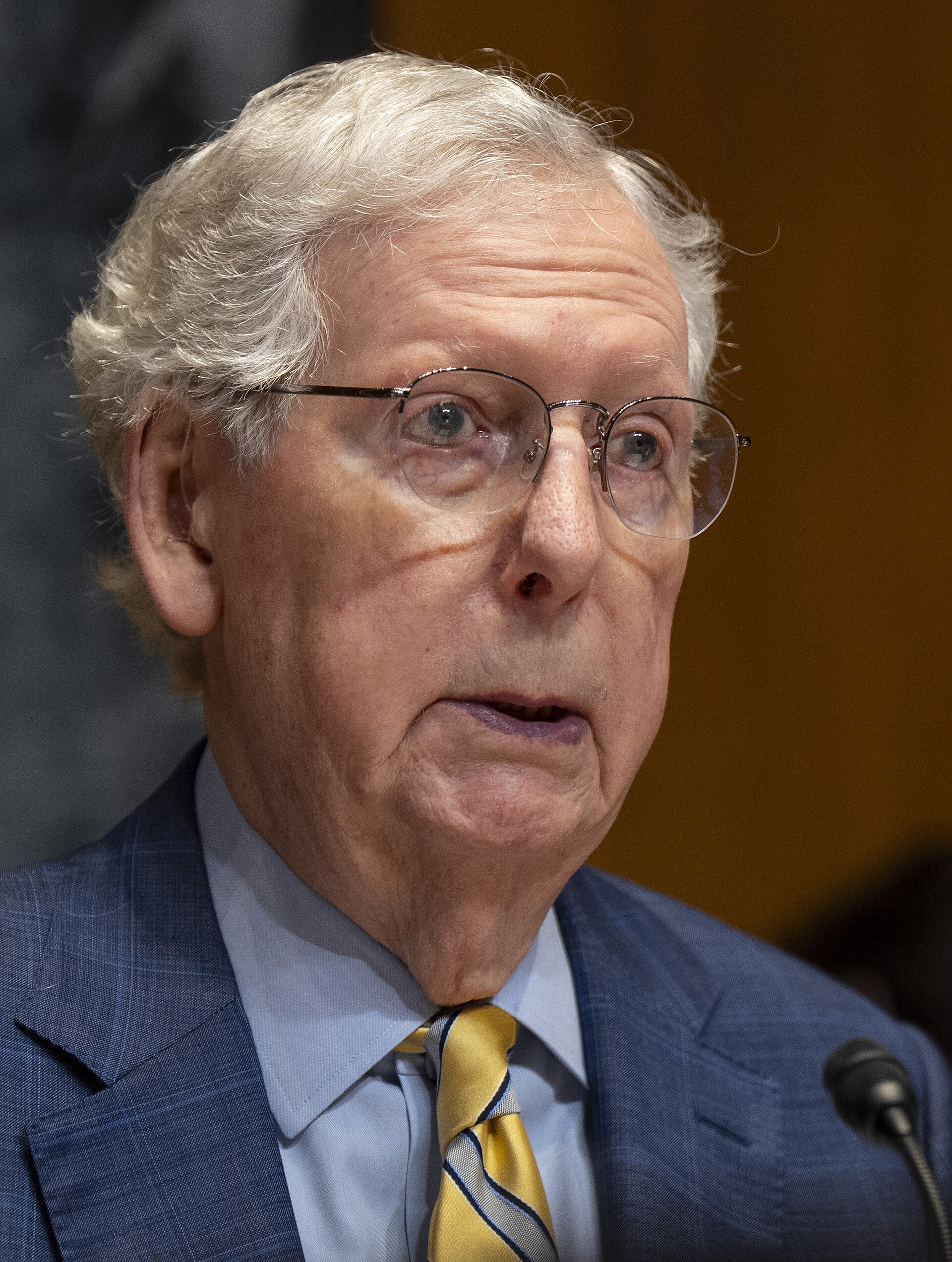 Mitch McConnell delivers opening remarks during a hearing to examine proposed budget estimates for fiscal year 2026 for the Department of Defense (54582889203) (cropped) (cropped)
