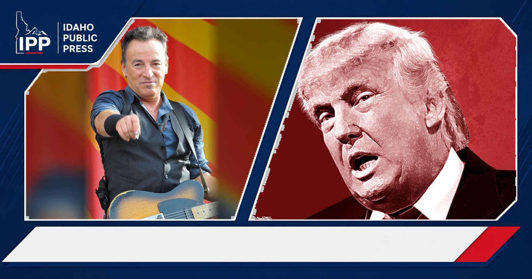 Bruce Springsteen and Donald Trump featured editorial graphic