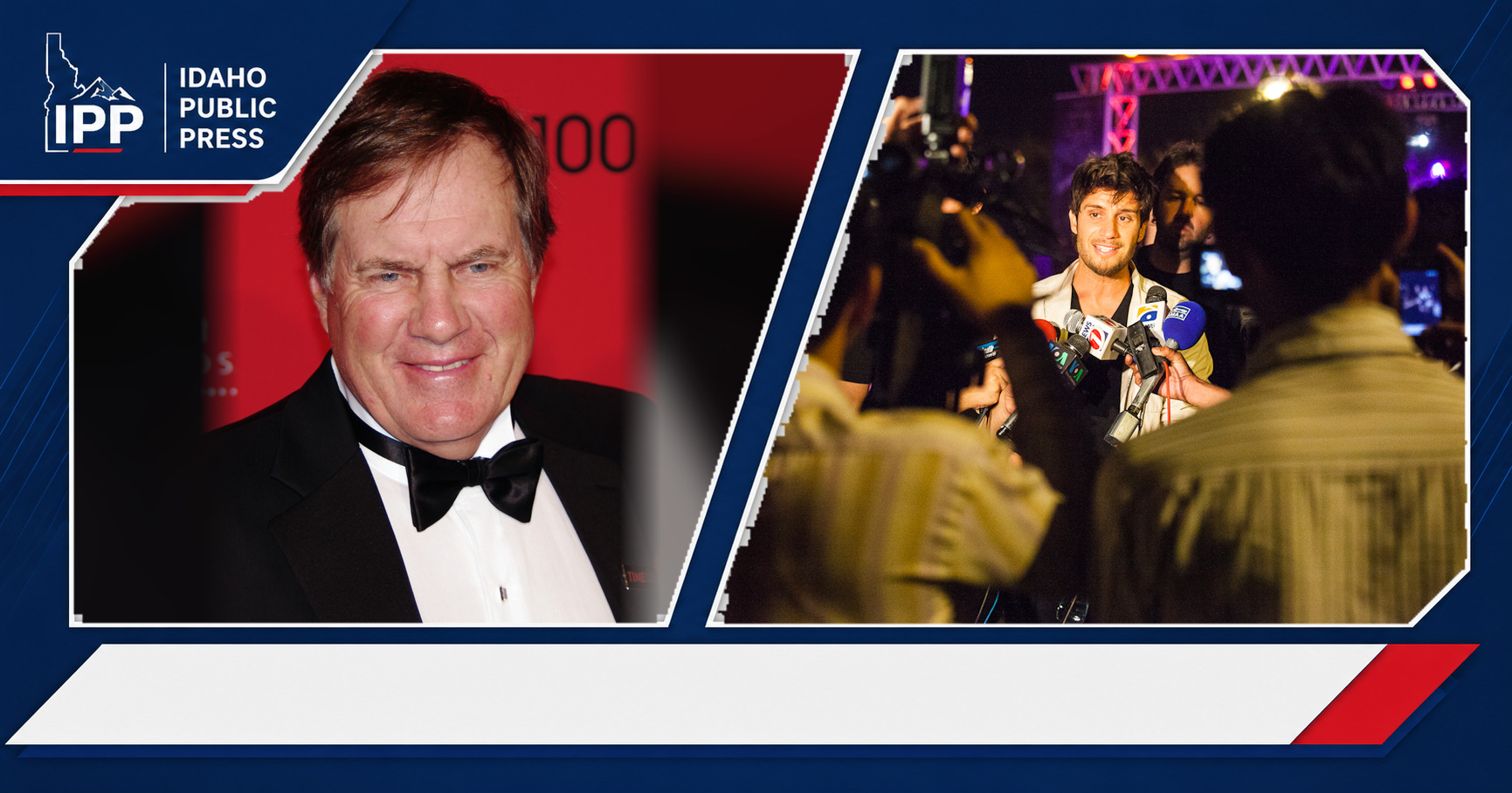 Bill Belichick and Michael Lombardi featured editorial graphic