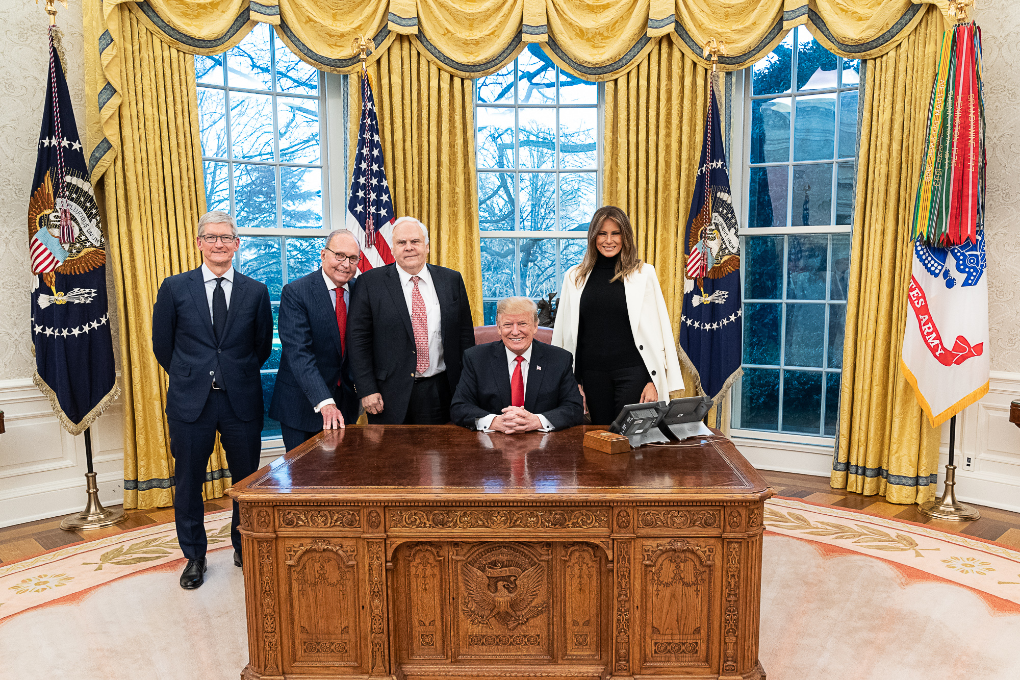 President Trump and the First Lady in the Oval Office