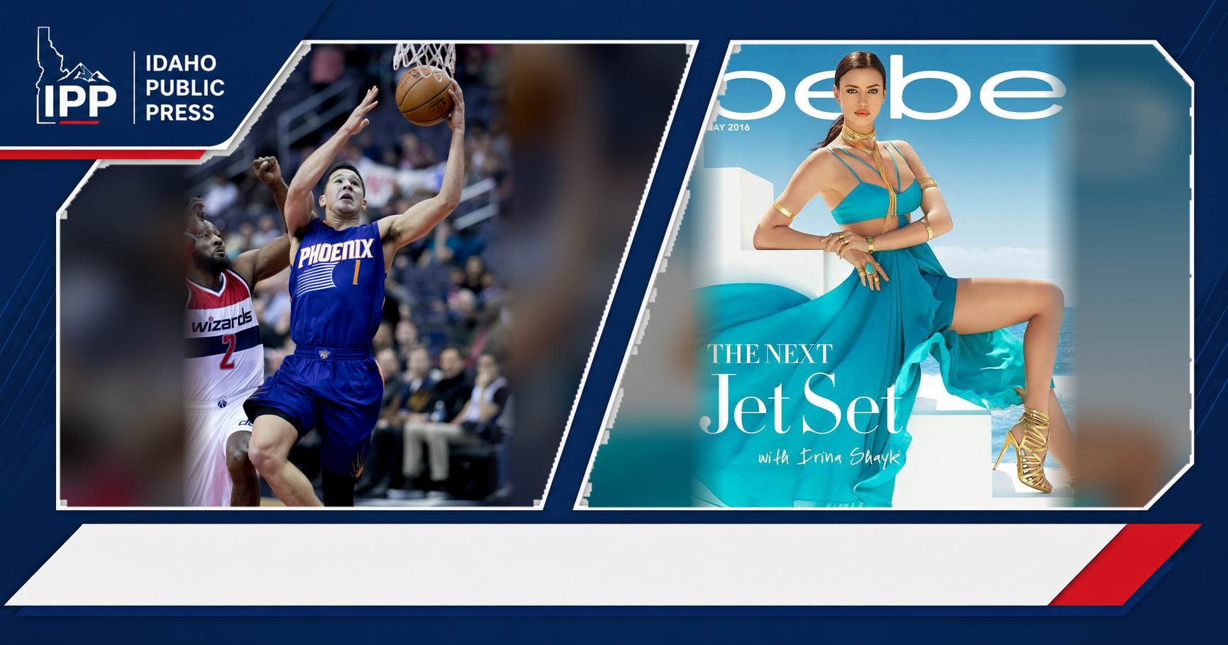 Devin Booker and Irina Shayk featured editorial graphic