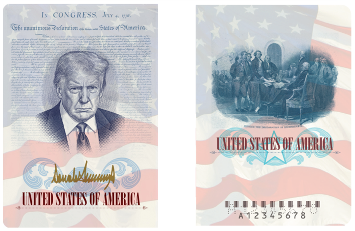 America250 commemorative United States passport inner cover (mockup provided to Fox News)