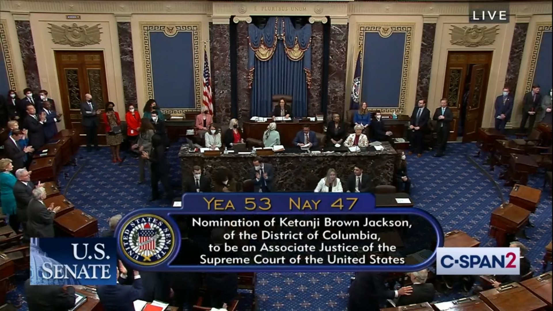 US Senate Ketanji Brown Jackson Confirmation Vote 7 April 2022