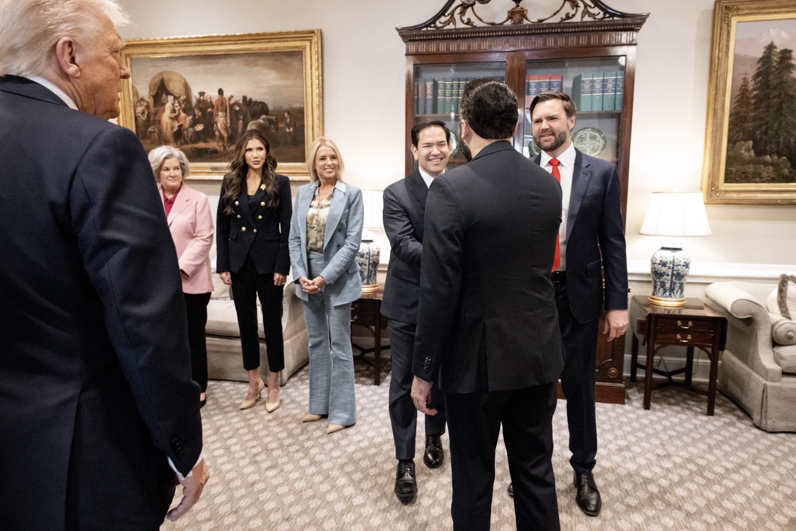 2025 visit by President Nayib Bukele of El Salvador to meet Donald Trump at the White House in Washington, D.C. on Monday, April 14, 2025 2