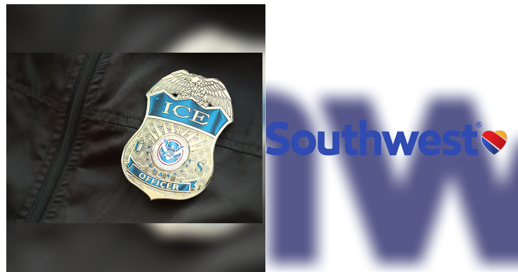 U.S. Immigration and Customs Enforcement and Southwest Airlines featured editorial graphic