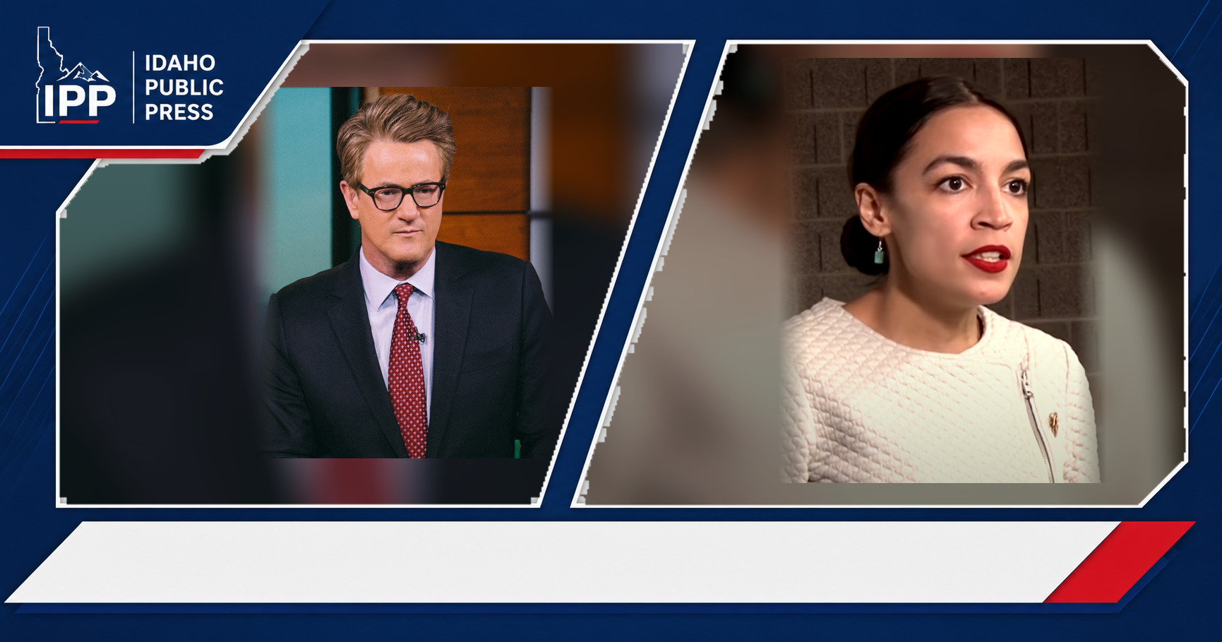 Joe Scarborough and Alexandria Ocasio-Cortez featured editorial graphic
