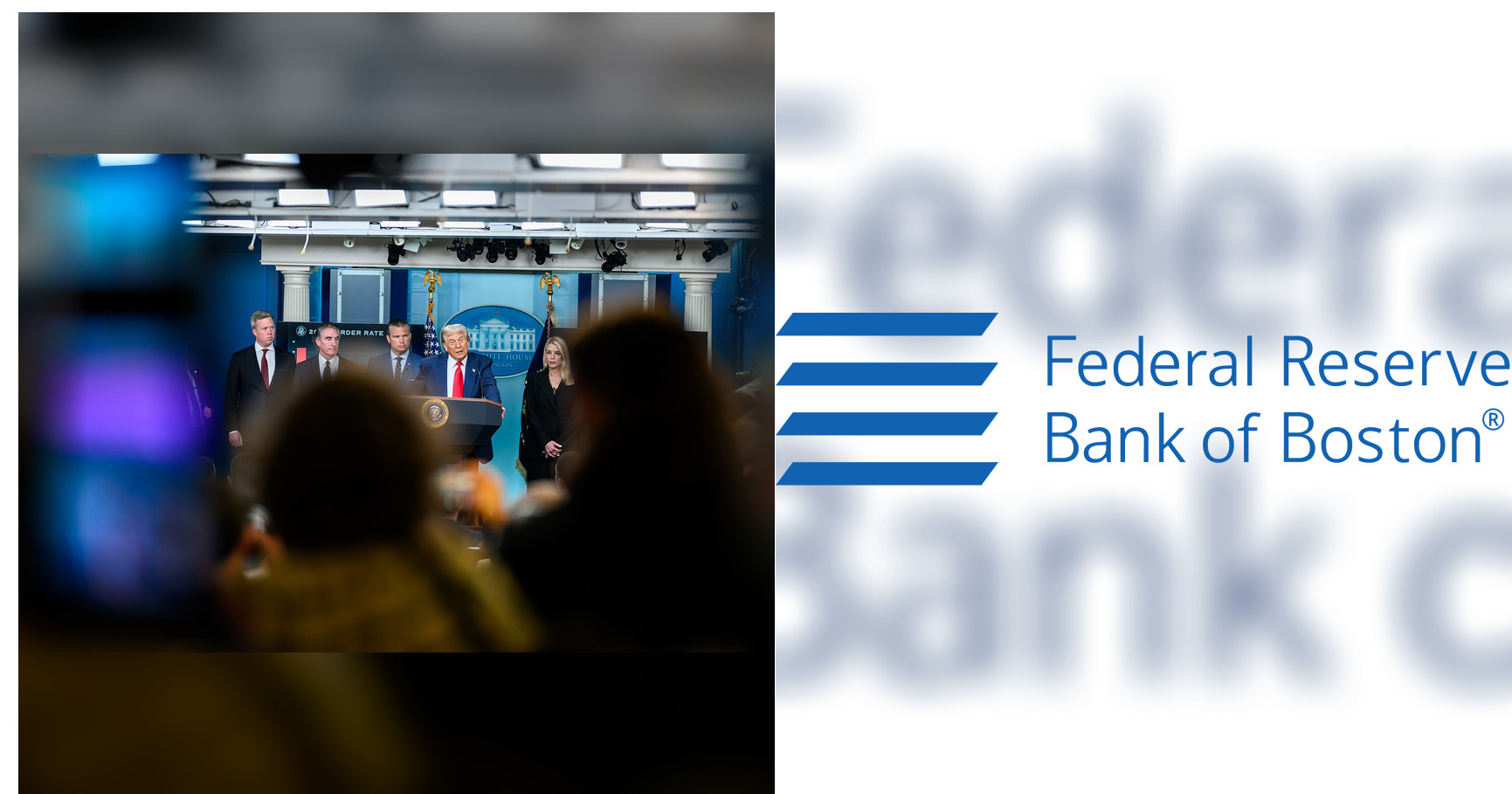President Donald Trump and Federal Reserve System featured editorial graphic