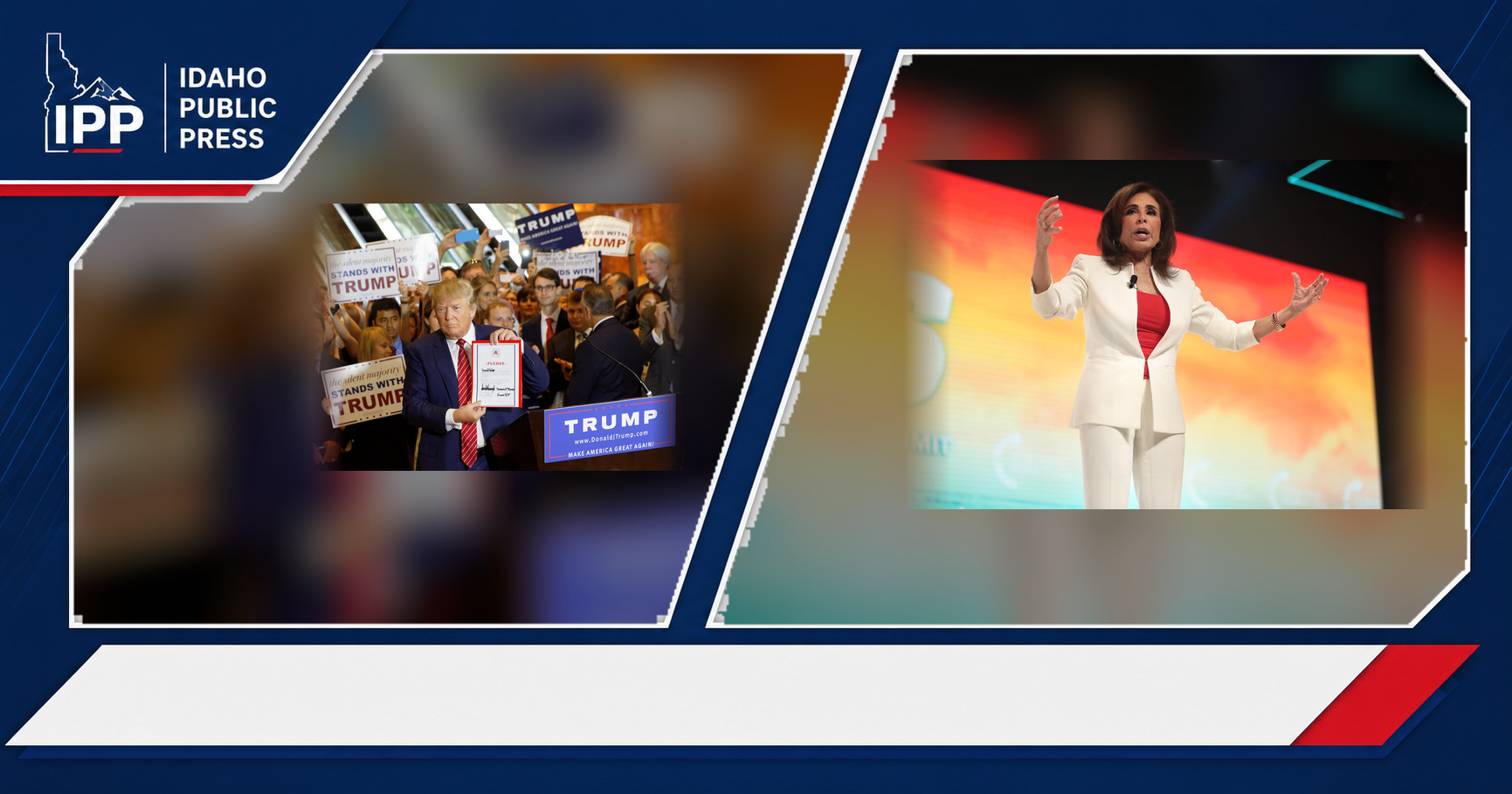 Donald Trump and Jeanine Pirro featured editorial graphic