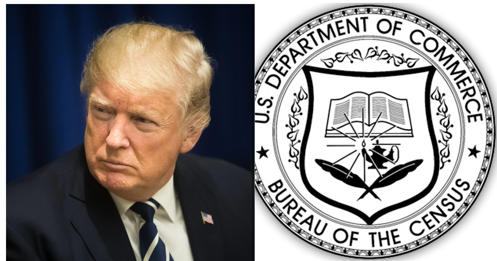 Donald Trump and U.S. Census Bureau featured editorial graphic