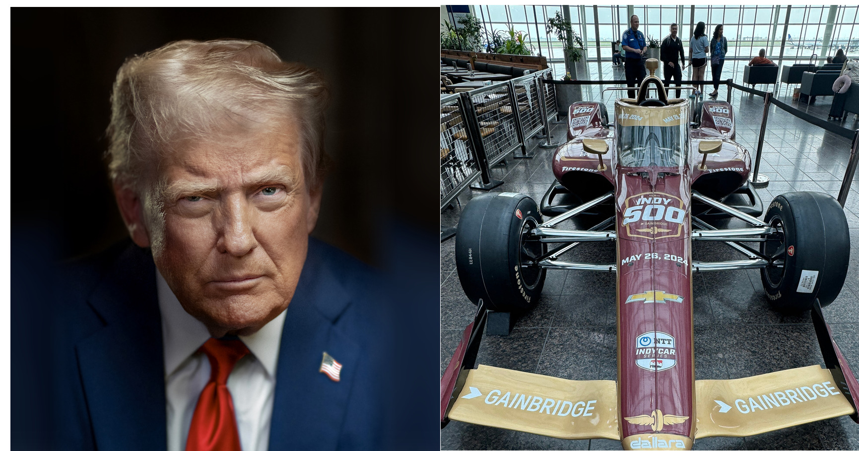 Donald Trump and IndyCar featured editorial graphic