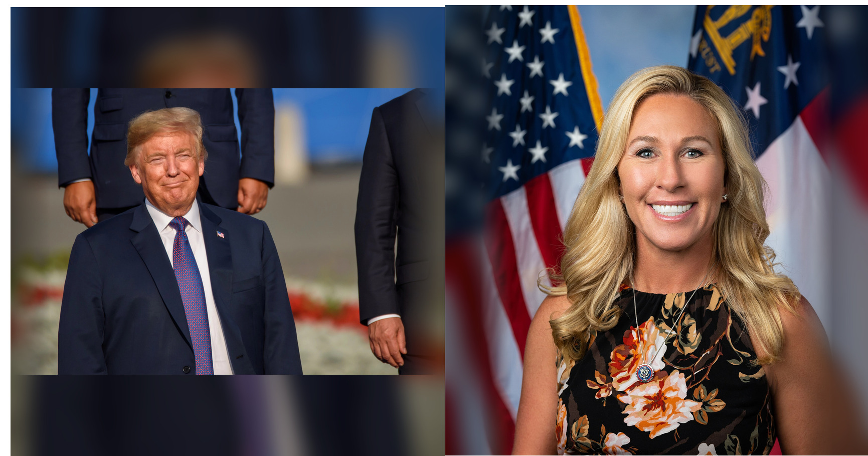 Donald Trump and Marjorie Taylor Greene featured editorial graphic