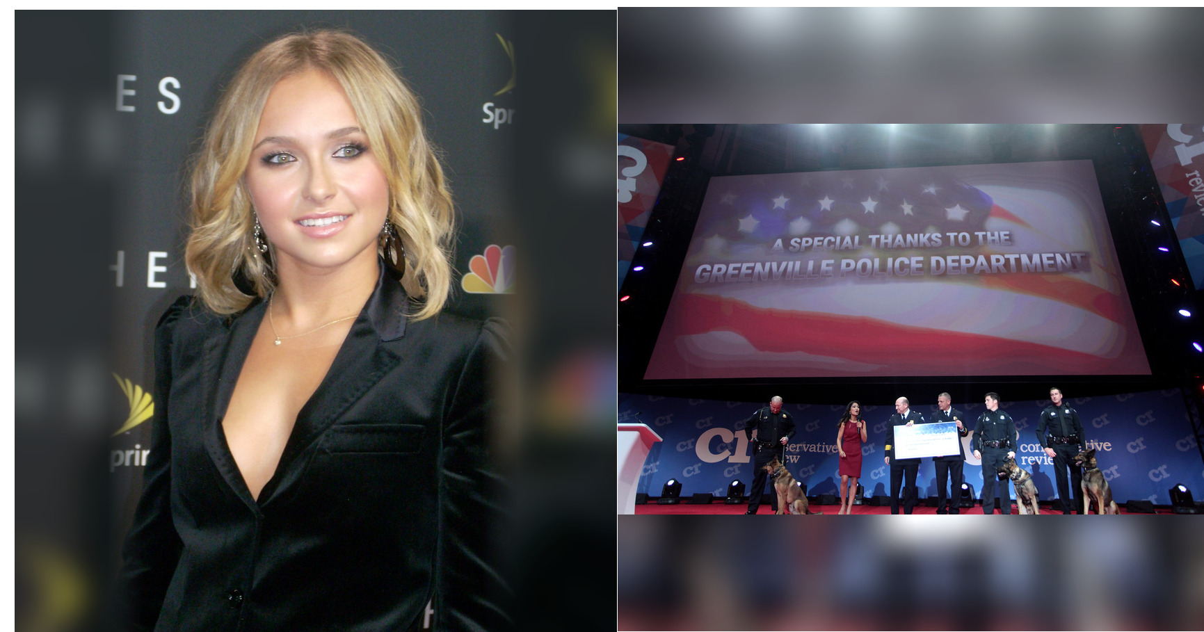 Hayden Panettiere and Greenville Police Department featured editorial graphic