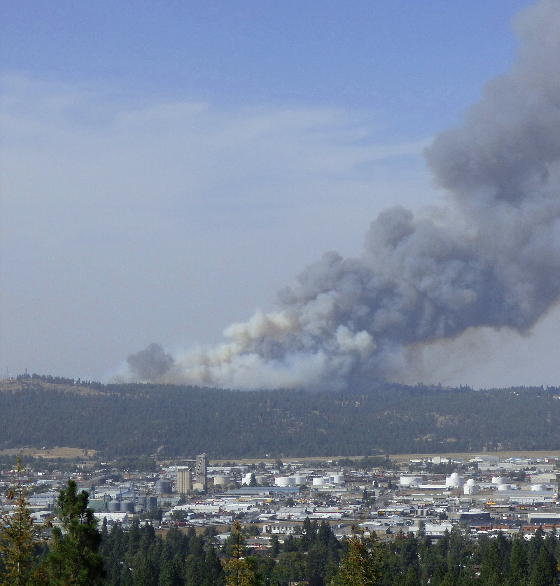 Spokane Complex Fire smoke plume