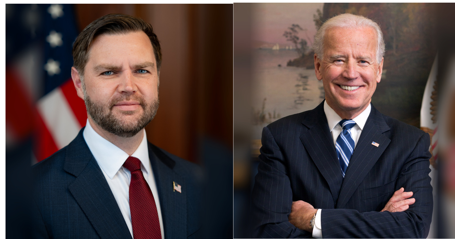 JD Vance and Joe Biden featured editorial graphic