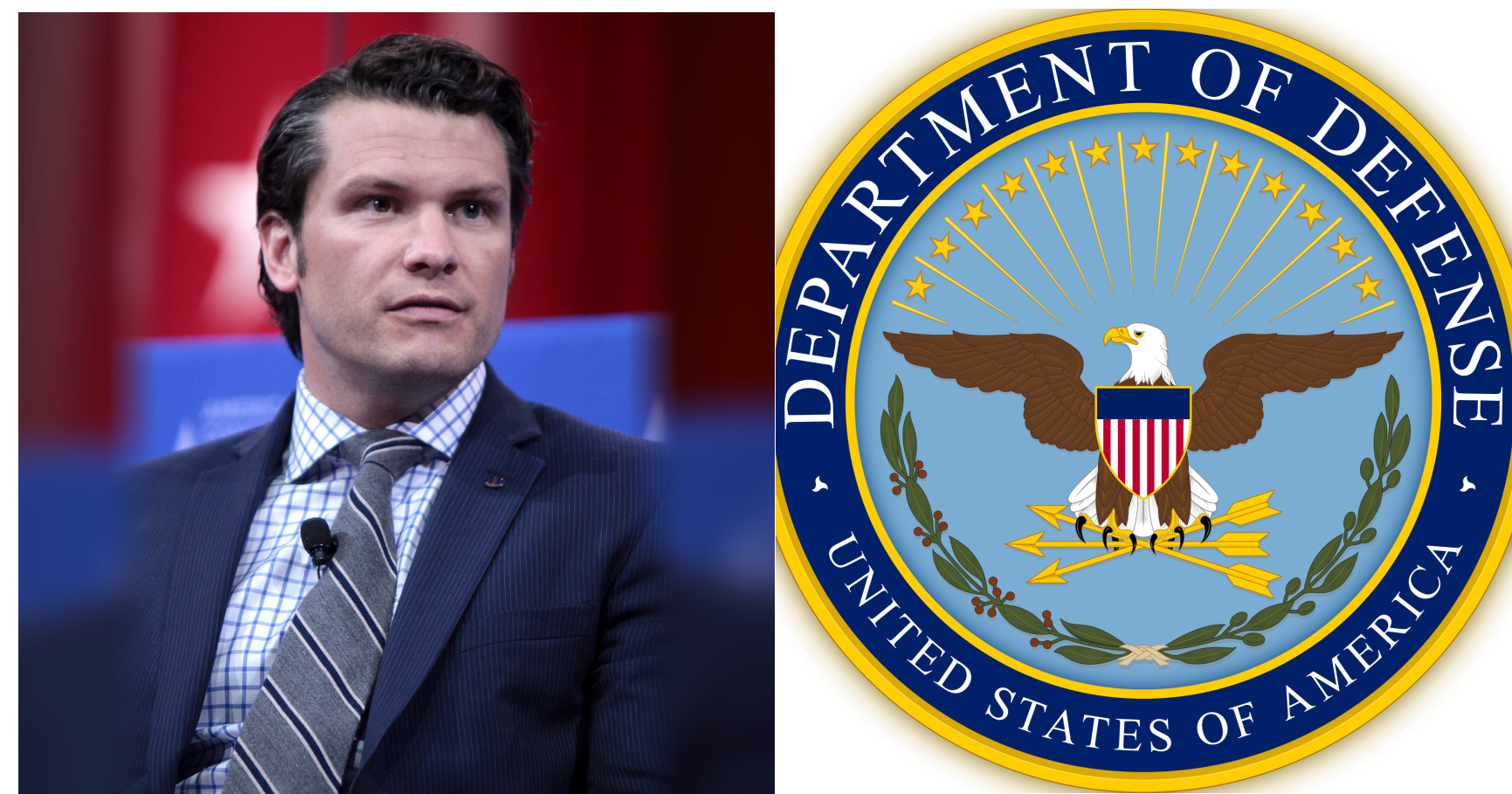 Pete Hegseth and U.S. Department of Defense featured editorial graphic