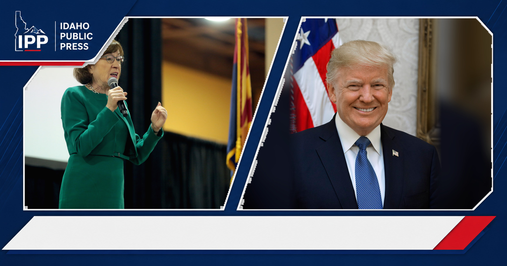 Susan Collins and Donald Trump featured editorial graphic