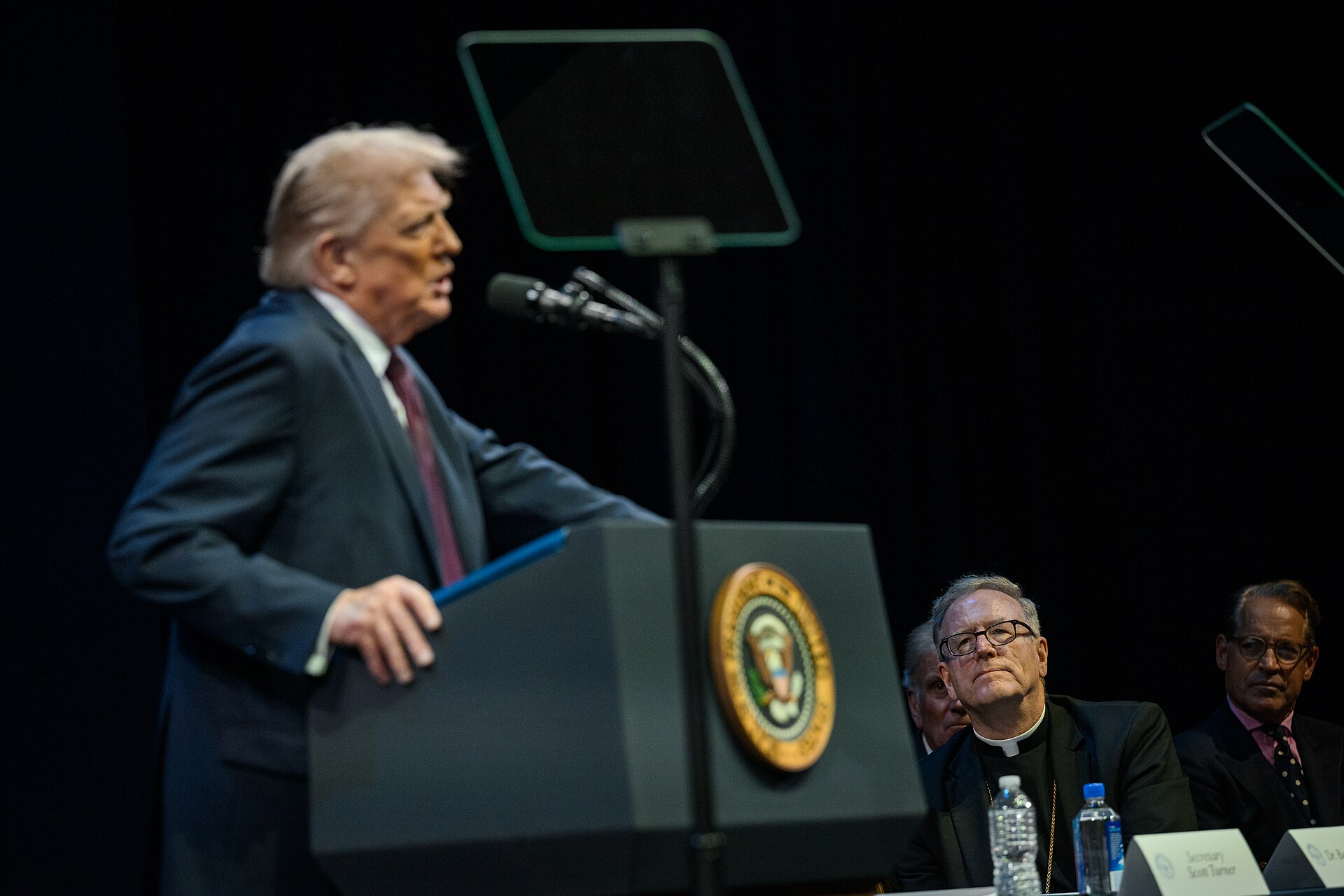 President Donald Trump delivers remarks to the White House Religious Liberty Commission, Monday, September 8, 2025, at the Museum of the Bible in Washington, D C (Official White House Photo by Molly Riley) (P20250908MR 2030)
