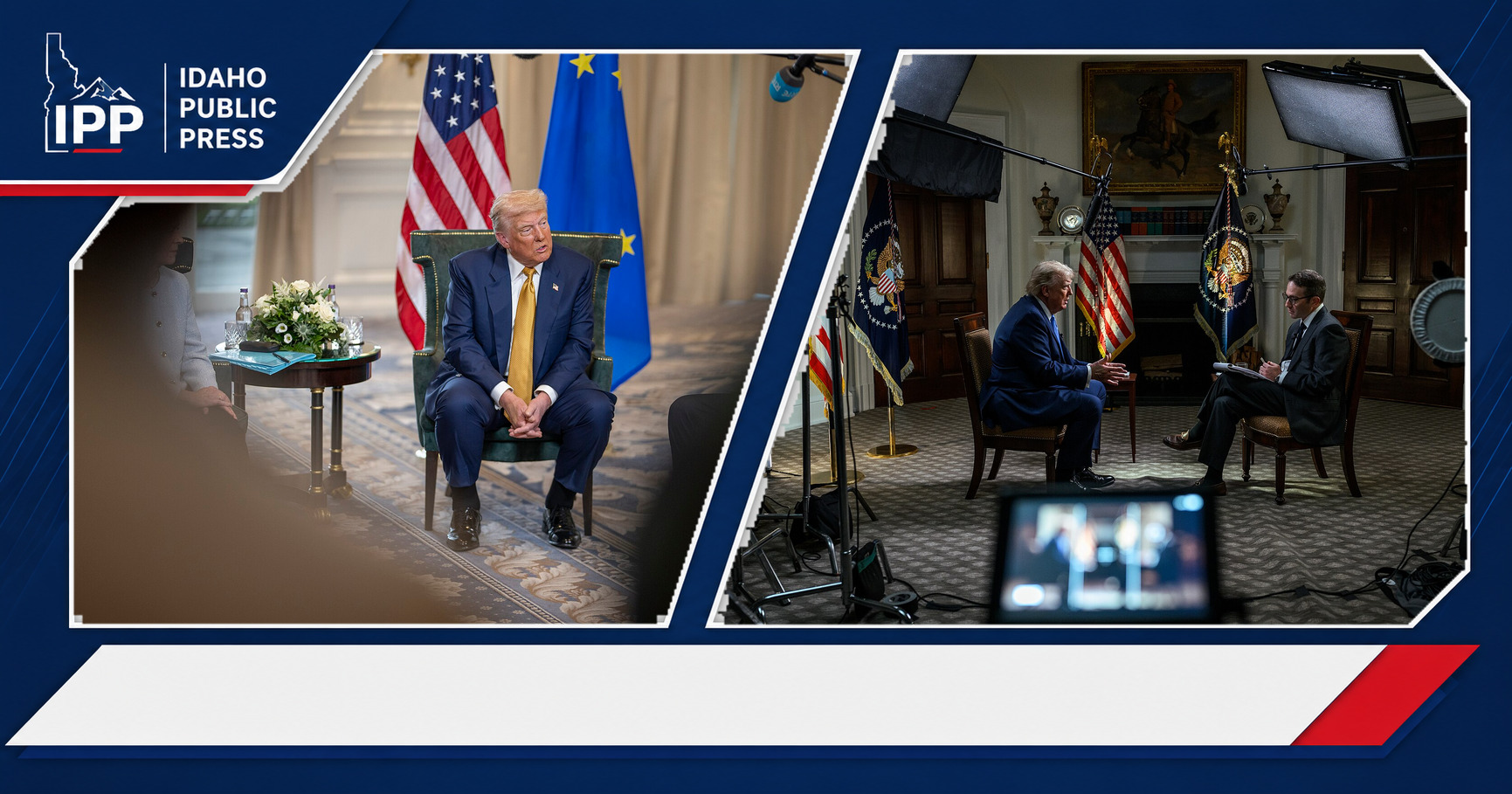 Donald Trump and Jake Sherman featured editorial graphic