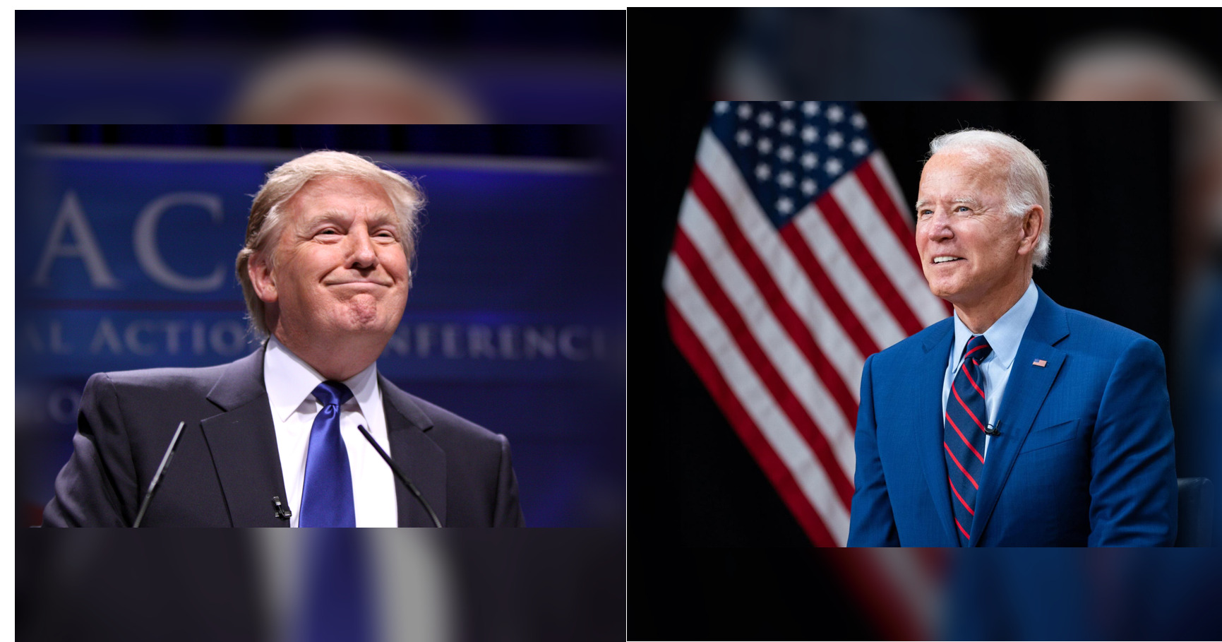 Donald Trump and Joe Biden featured editorial graphic