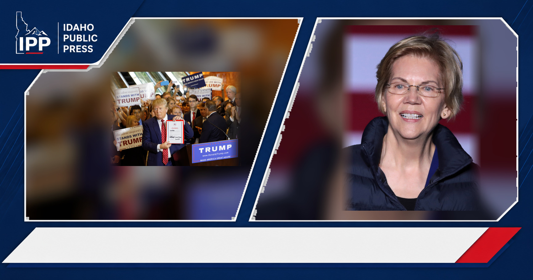 Donald Trump and Elizabeth Warren featured editorial graphic