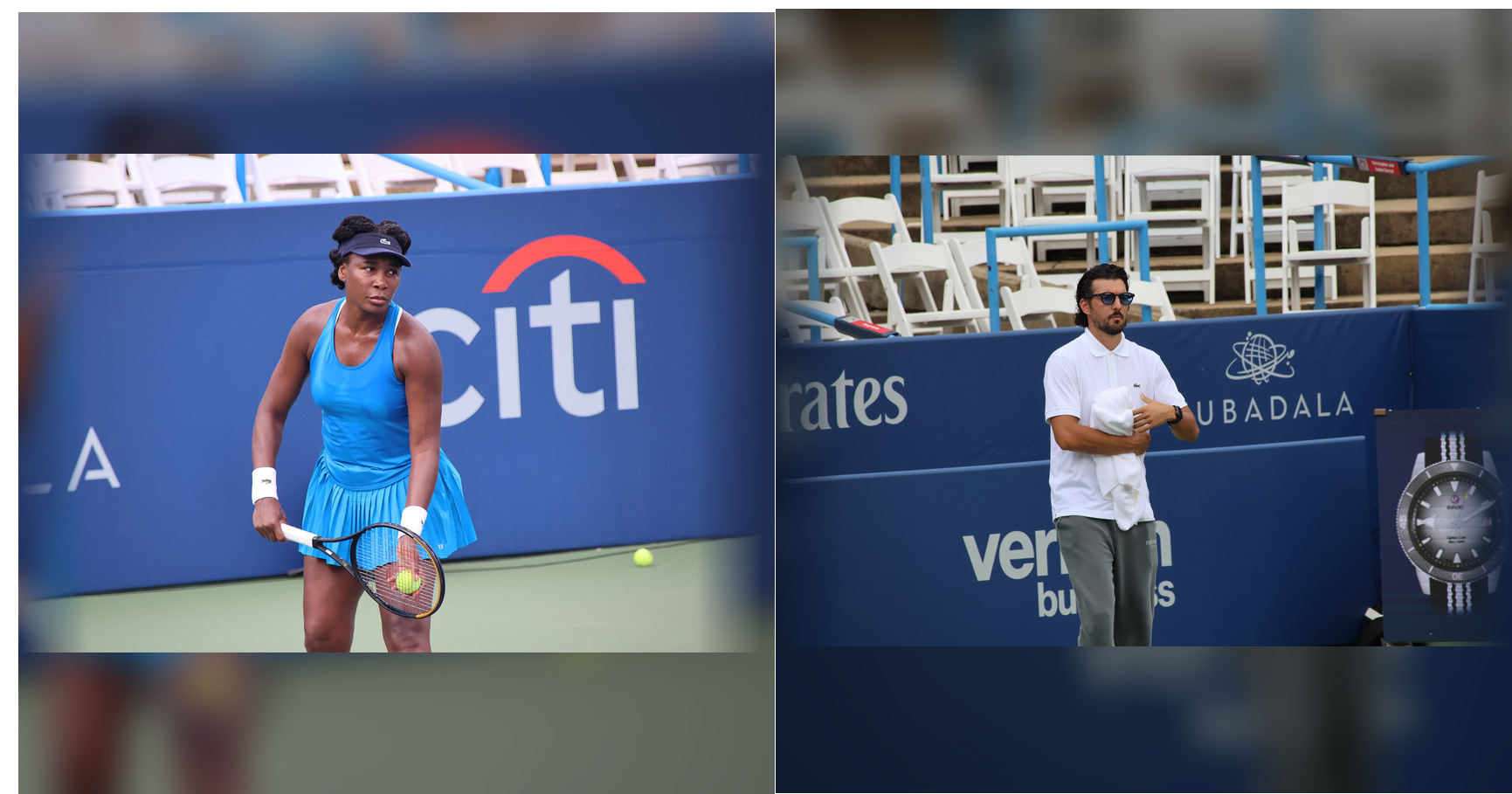 Venus Williams and Andrea Preti featured editorial graphic