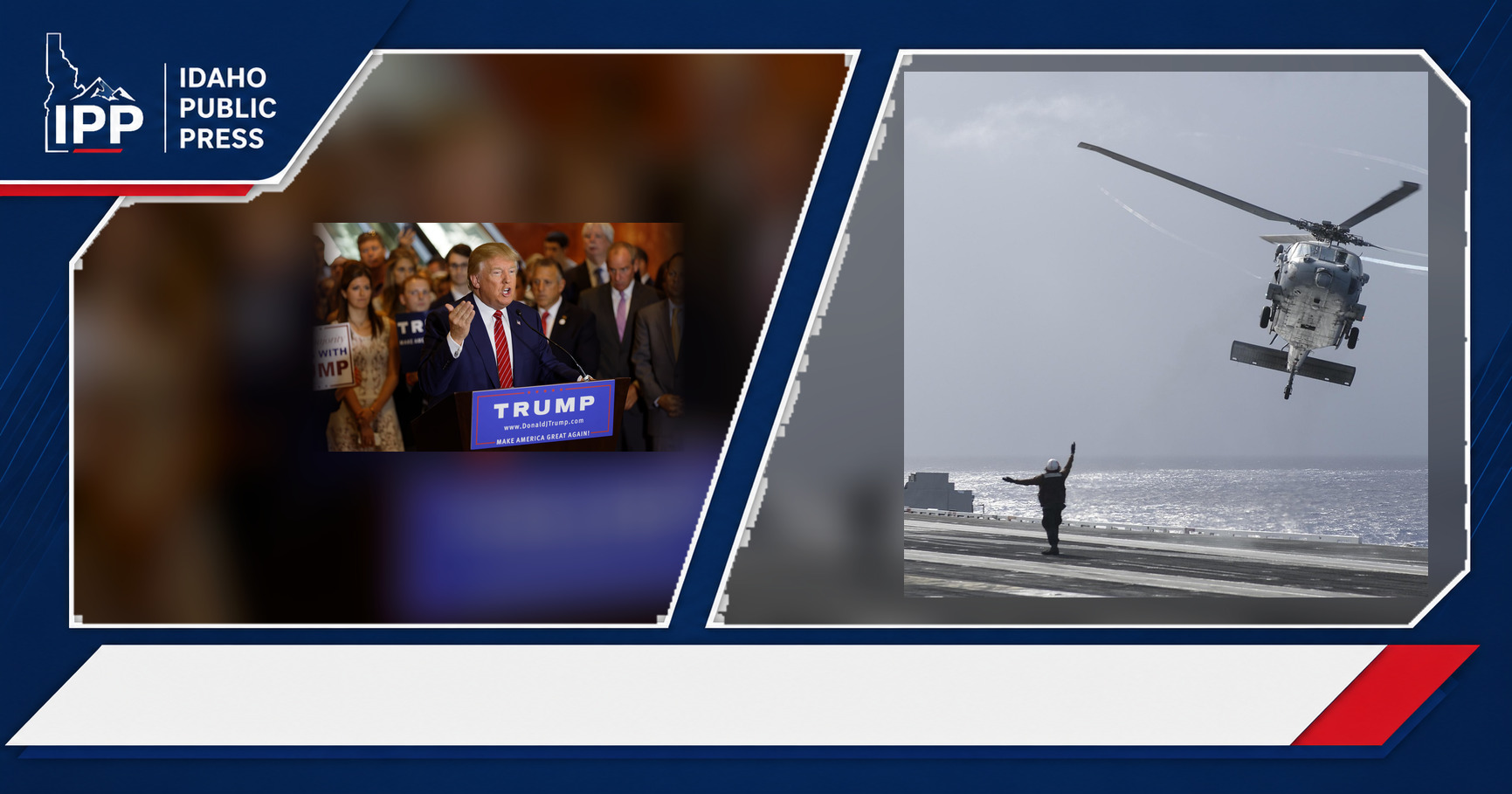 Donald Trump and United States Navy featured editorial graphic
