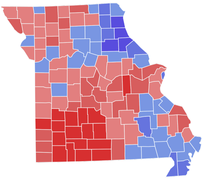 1984 Missouri Secretary of State Results by County
