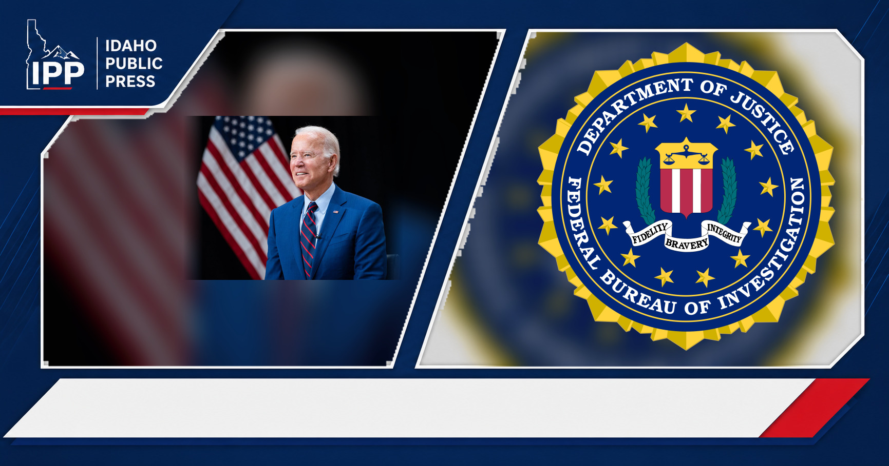 Joe Biden and Federal Bureau of Investigation featured editorial graphic