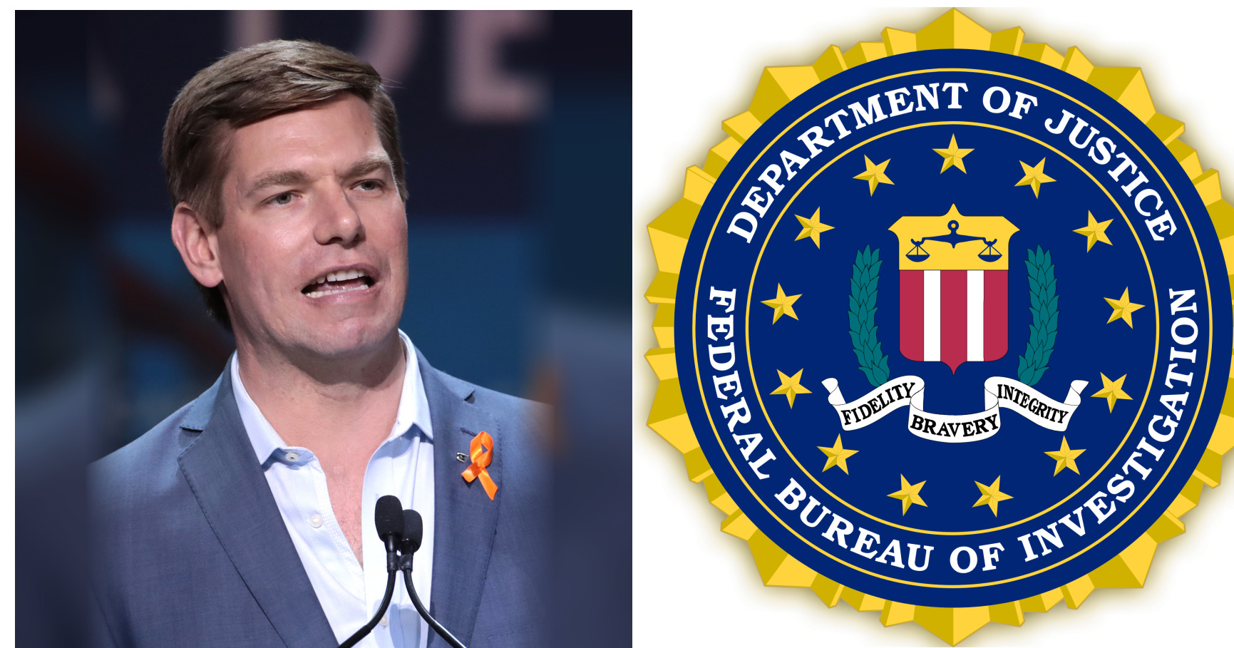Eric Swalwell and Federal Bureau of Investigation featured editorial graphic
