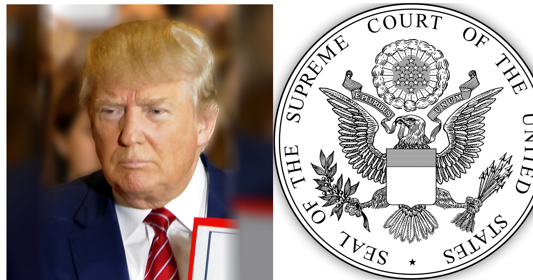 Donald Trump and Supreme Court of the United States featured editorial graphic