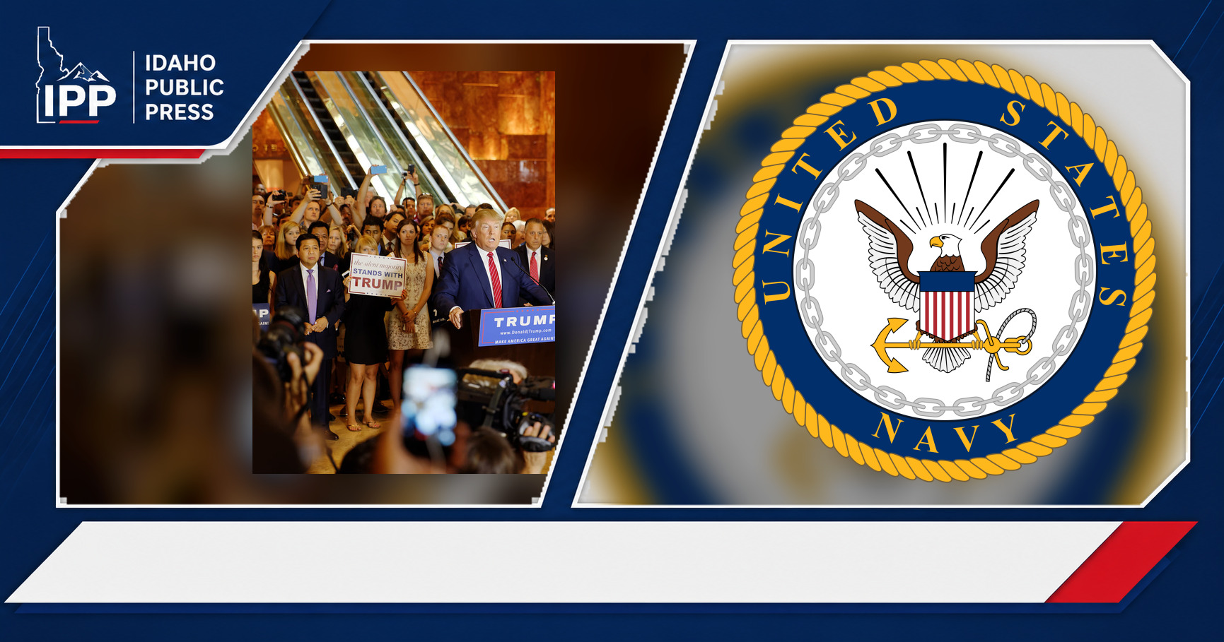 Donald Trump and U.S. Navy featured editorial graphic