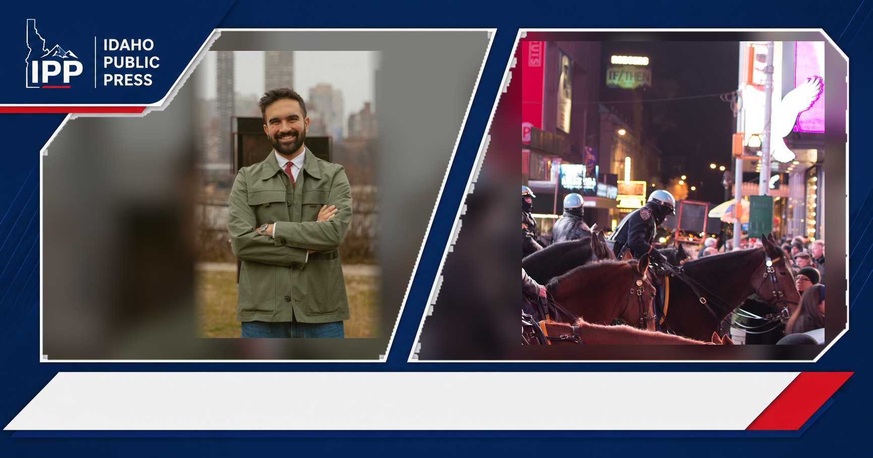Zohran Mamdani and New York City Police Department featured editorial graphic