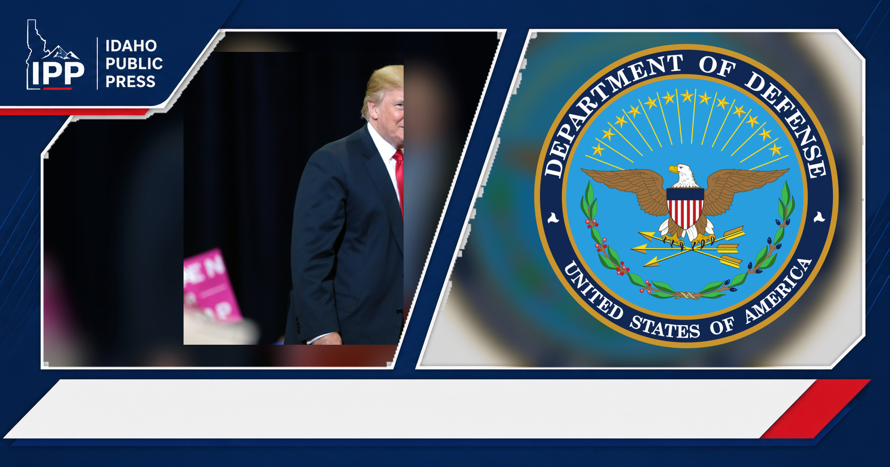 Donald Trump and Pentagon featured editorial graphic