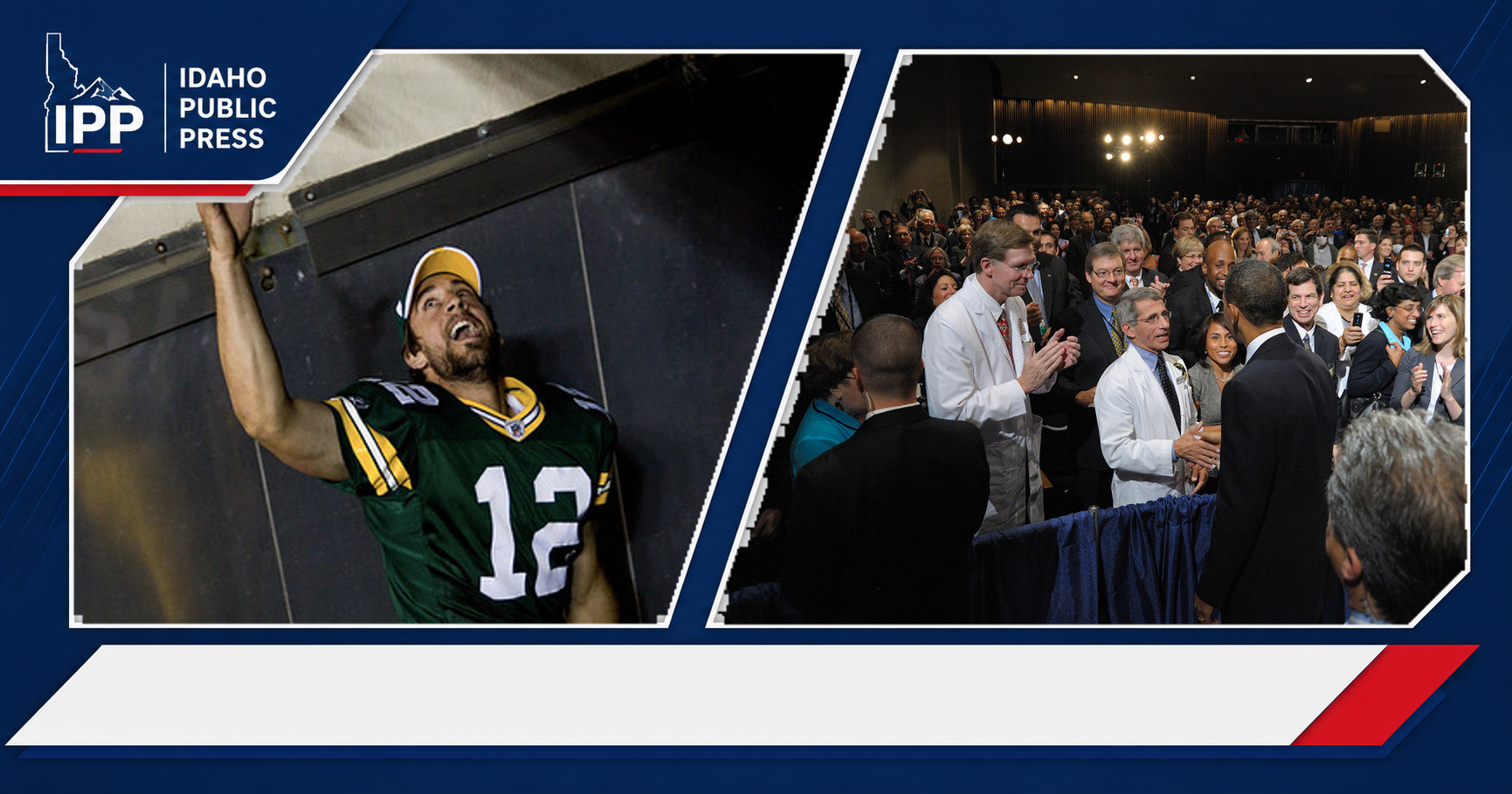 Aaron Rodgers and Anthony Fauci featured editorial graphic