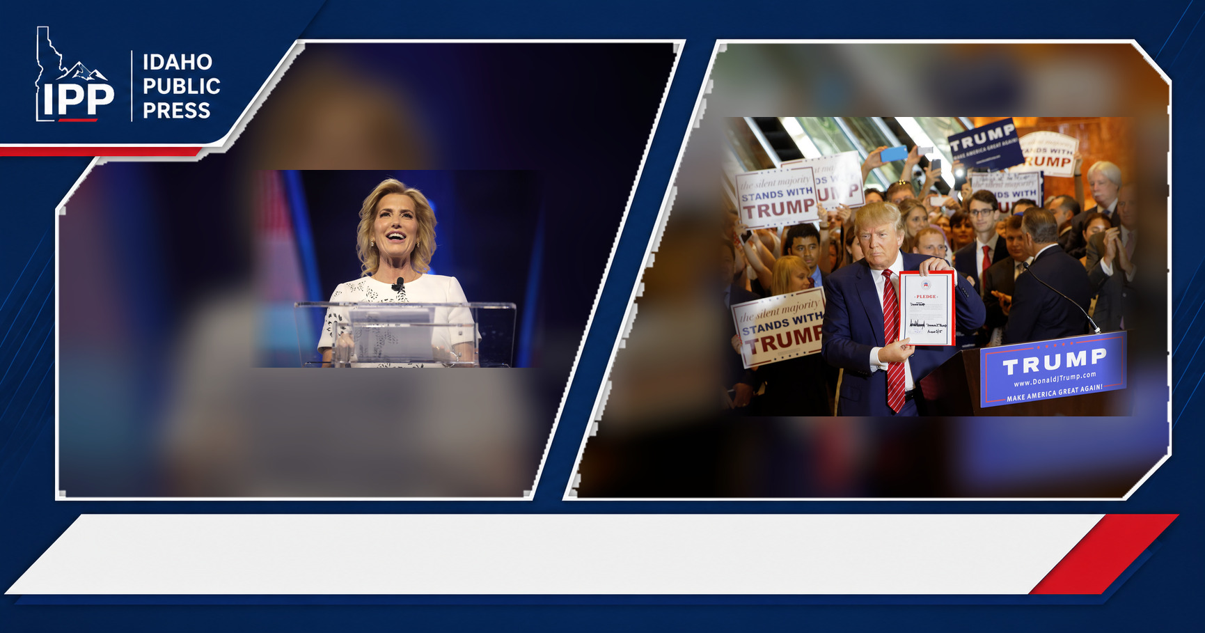 Laura Ingraham and Donald Trump featured editorial graphic