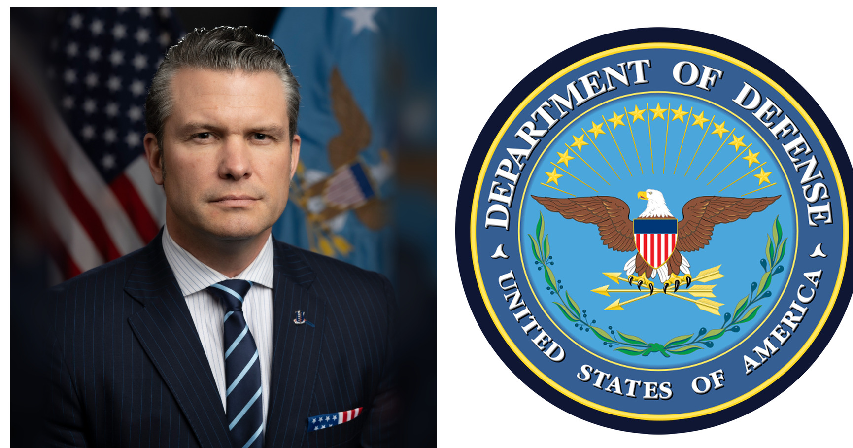 Pete Hegseth and U.S. Department of Defense featured editorial graphic