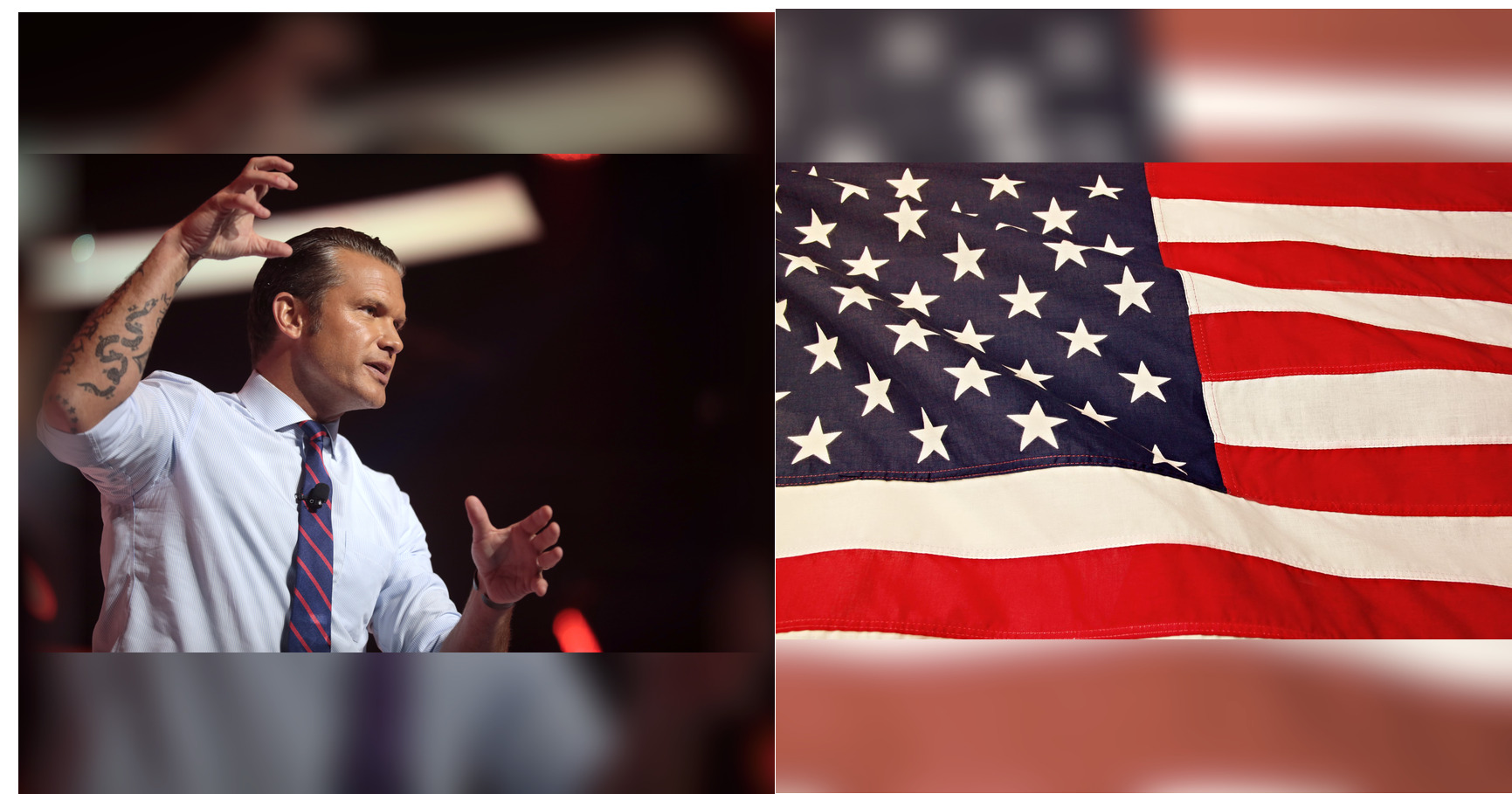 Pete Hegseth and Stars and Stripes featured editorial graphic